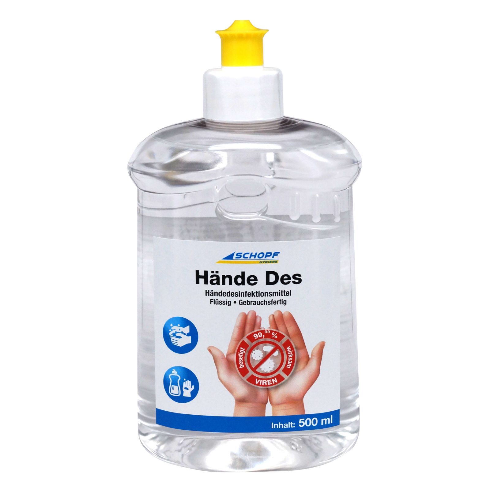 Schopf Desinfektionsmittelspender Flüssiges Händedesinfektionsmittel - 500 ml