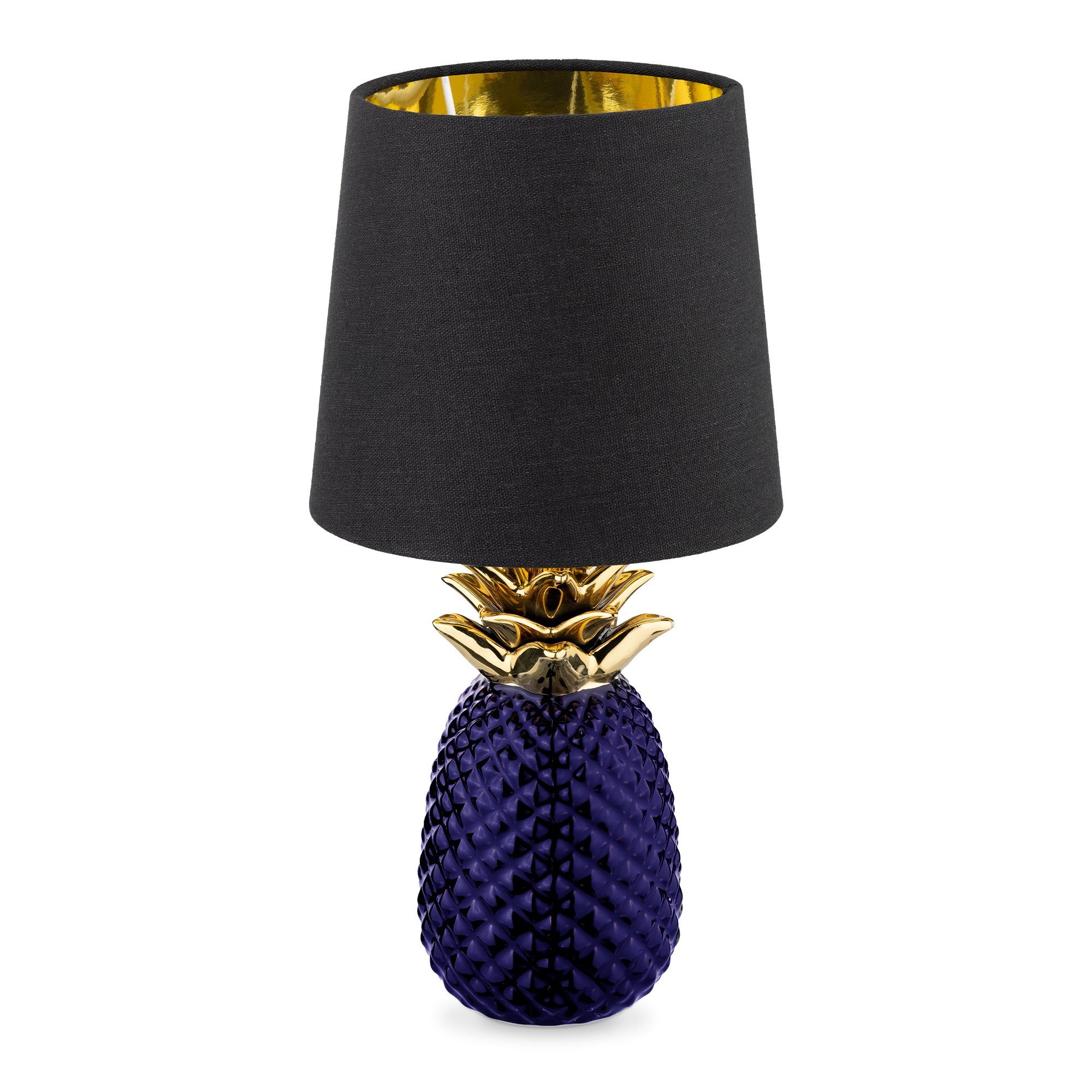 Navaris Tischleuchte Tischlampe Ananas Design - 35cm hoch - Dekolampe mit E14 Gewinde Hyacinth Purple