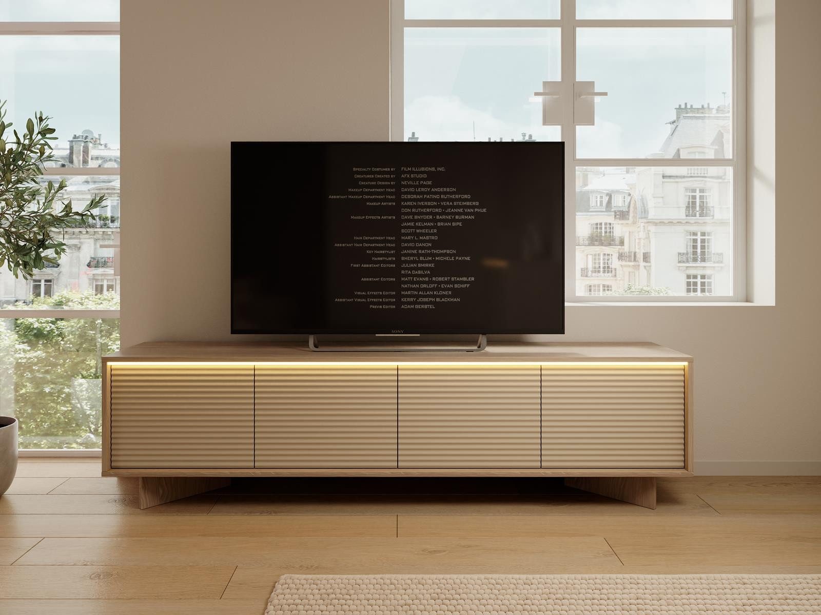 Compleo TV-Schrank beige/Eiche bolivar NOLI, Lowboard, Modern Design