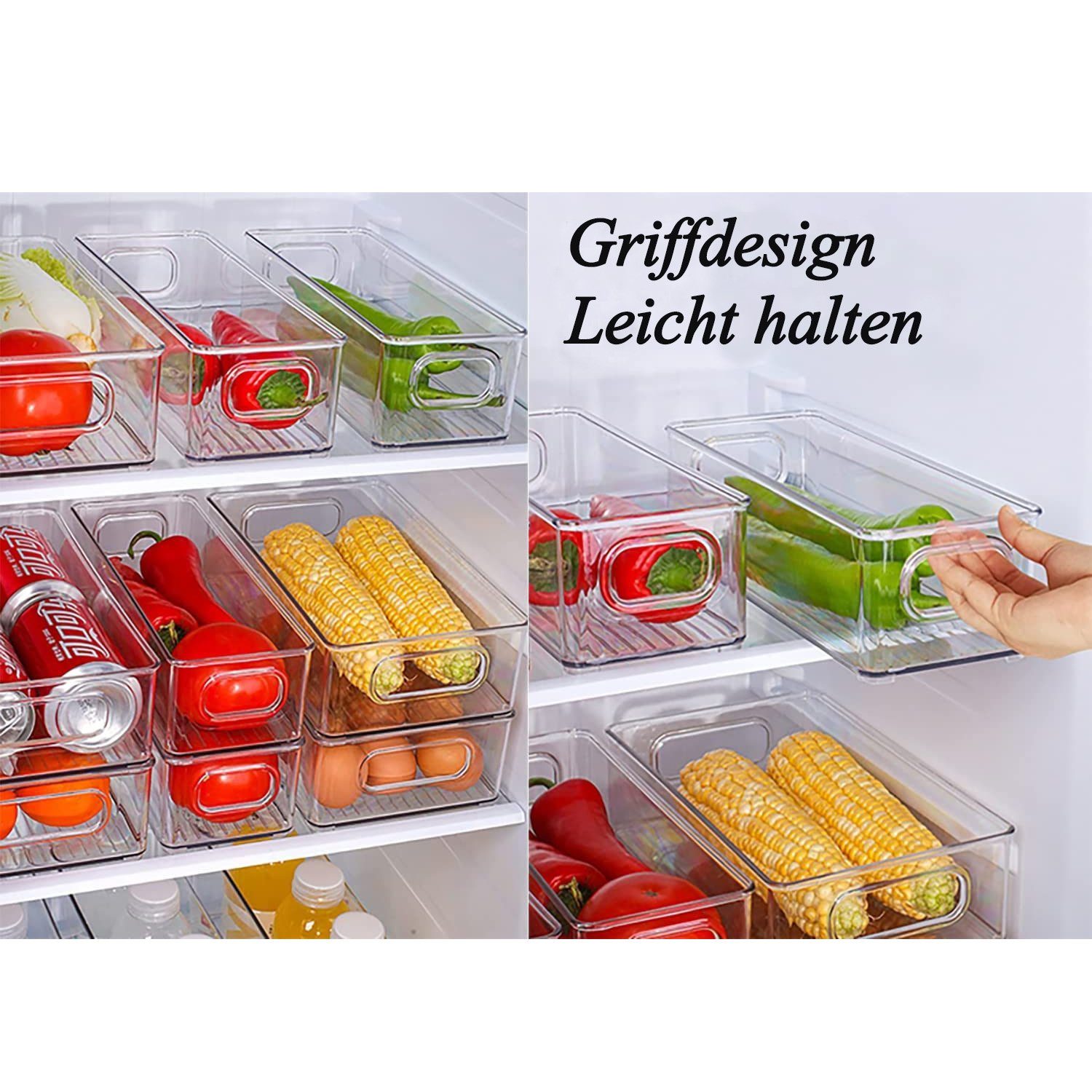 zggzerg Aufbewahrungsbox Kühlschrank Organizer Stapelbar 4er günstig online kaufen