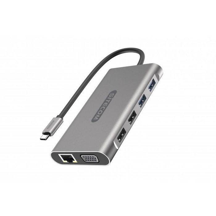 Sitecom USB-C MULTIPORT PRO ADAPTER Power Delivery USB-Adapter Plug and Play Aluminiumgehäuse abwärtskompatibel