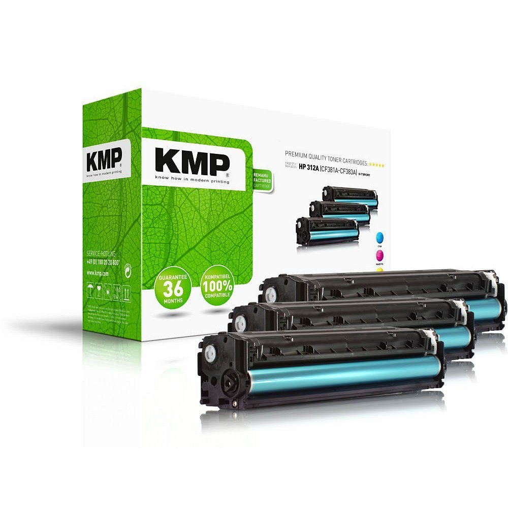 KMP Tonerkartusche 1 Toner-Set H-T189CMY ERSETZT HP 312A C/M/Y, (1-St)