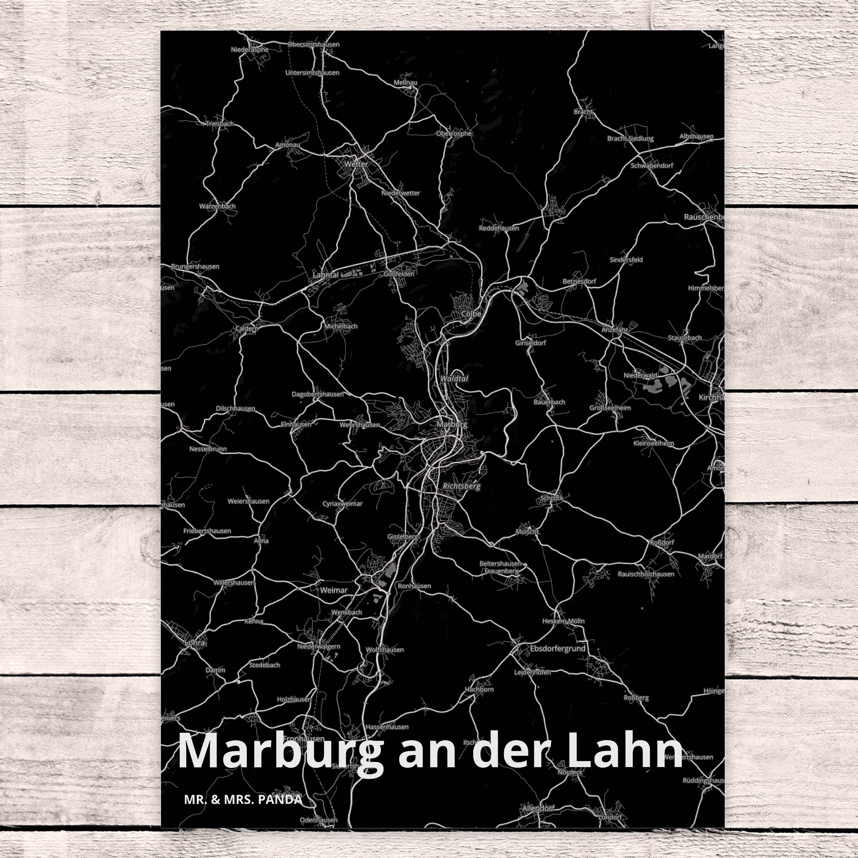 Stadt - Mr. Marburg der an Lahn Postkarte & Städte, Panda Geburtstagskarte, Dorf Mrs. Geschenk,