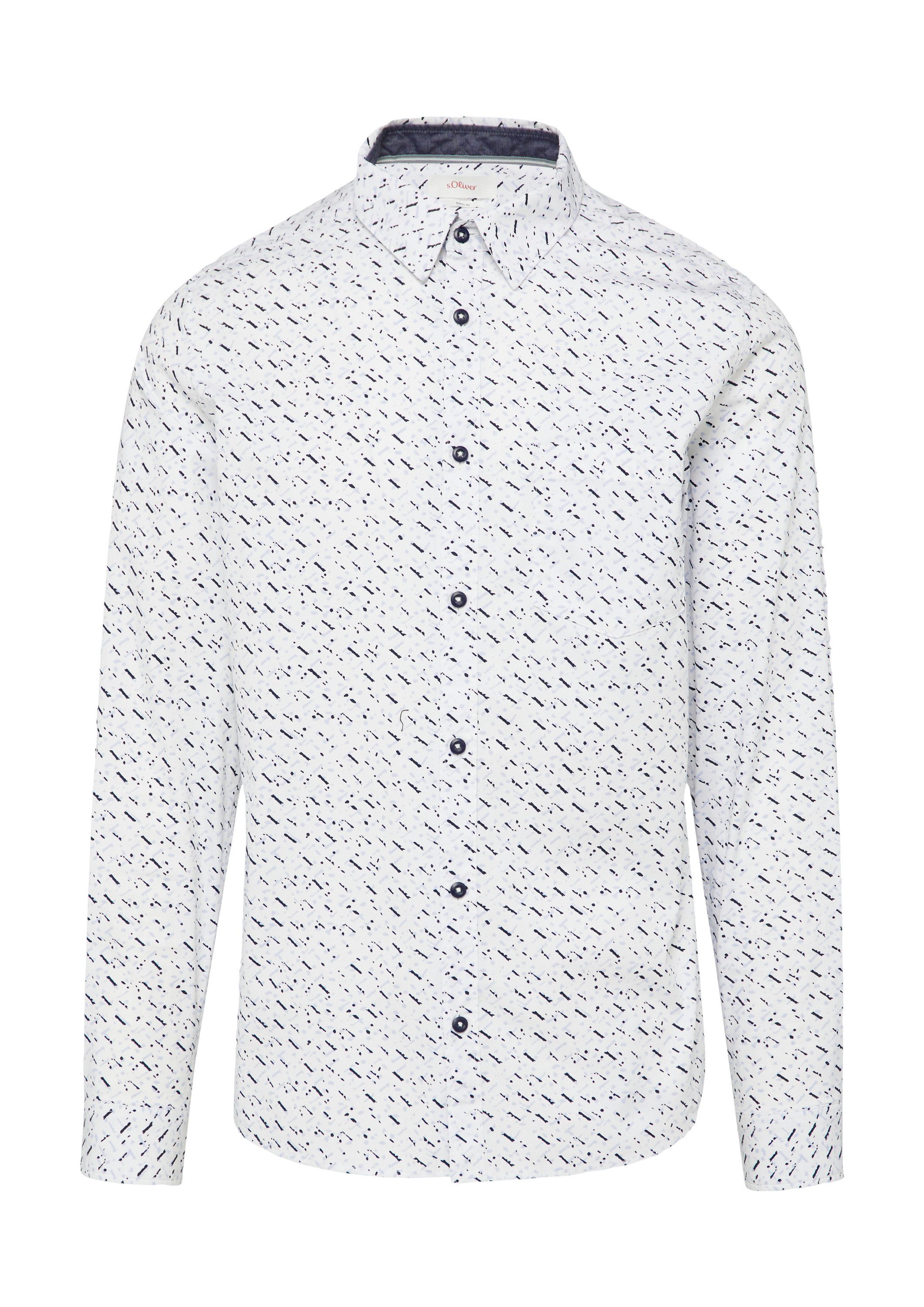 s.Oliver Langarmhemd Hemd Slim Fit: Gemustertes günstig online kaufen