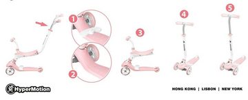 HyperMotion Dreiradscooter Roller 5in1 - Rosa