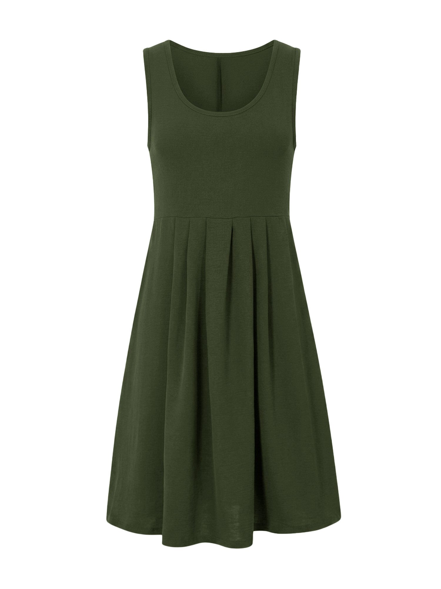 Imily Bela Midikleid Damen ärmelloses Kleid mit hohem Bund (Packung, 1-tlg., 1per-Pack) V-Ausschnitt