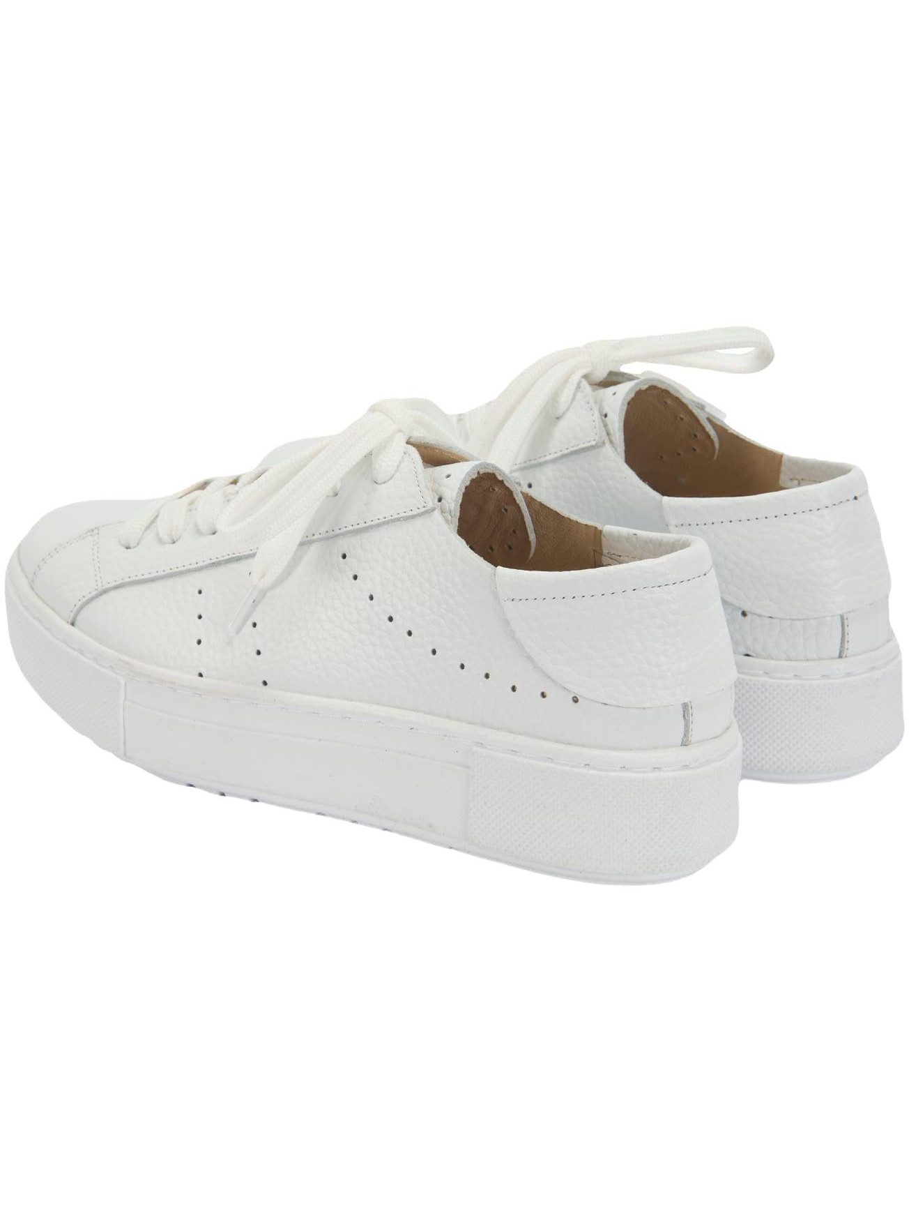 Desa Damen-Sneaker aus Leder – Elastische Schnürsenkel, flacher Absatz Mokassin