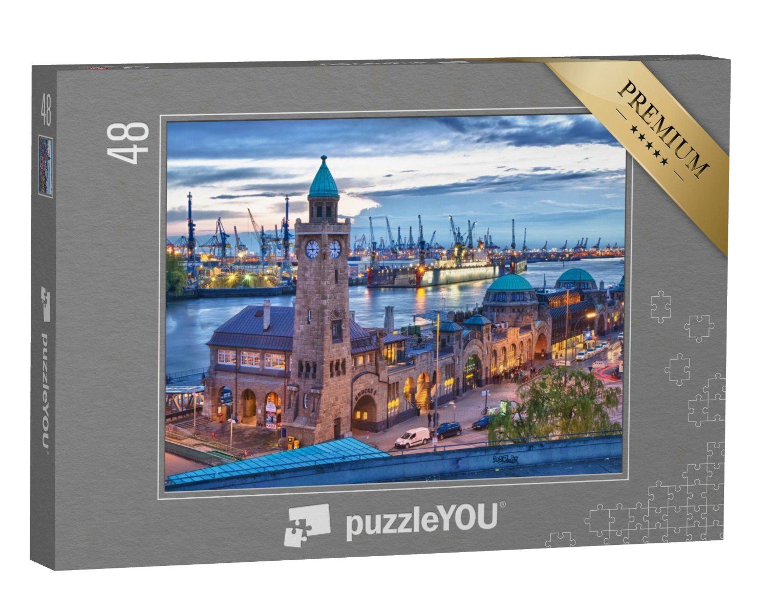 puzzleYOU Puzzle Hamburger Hafen, Deutschland, 48 Puzzleteile, puzzleYOU-Kollektionen Hamburg, Deutsche Städte