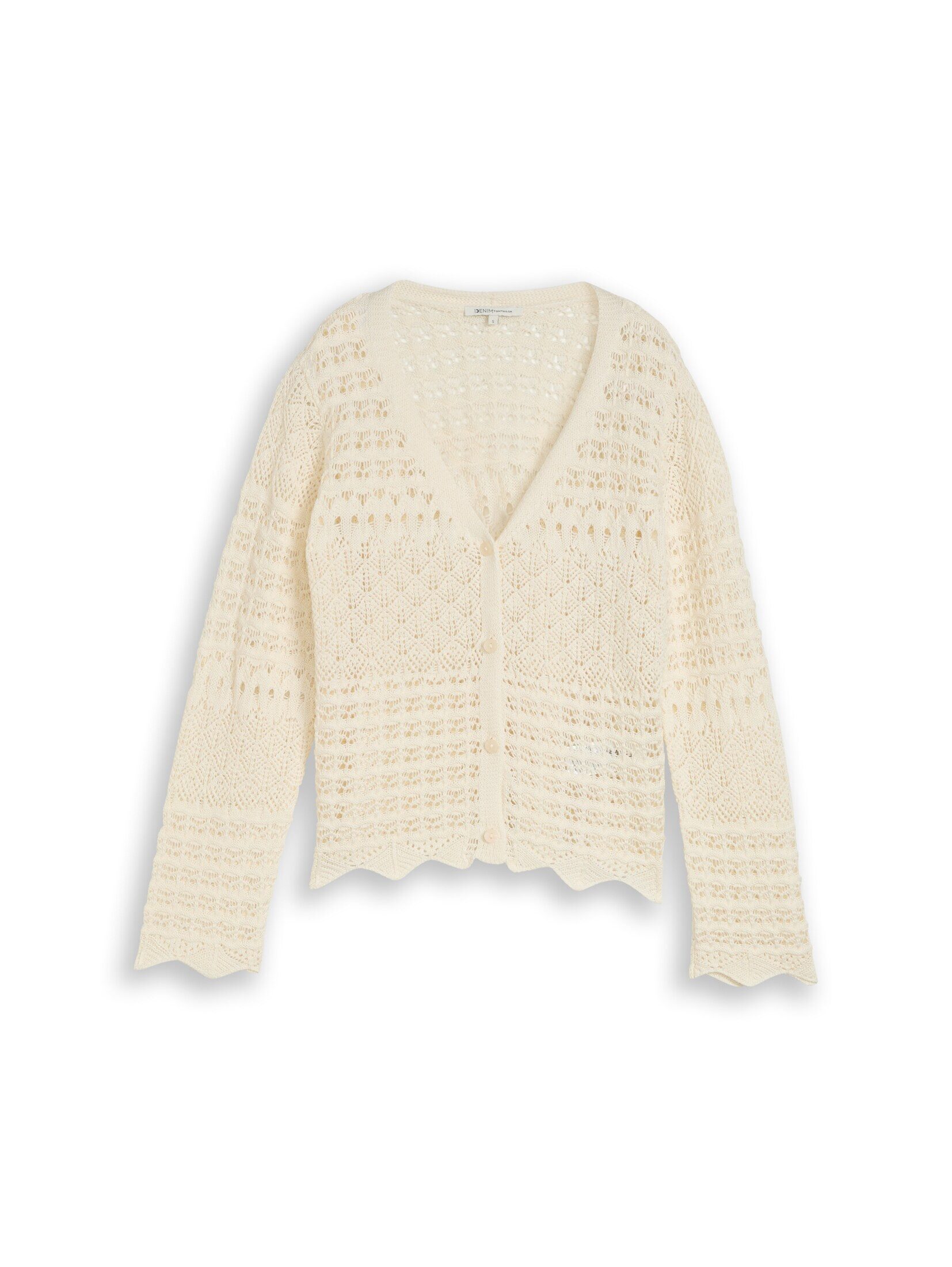 TOM TAILOR Denim Cardigan Pullover & Strickjacken Relaxed Fit Cardigan mit Lochmuster