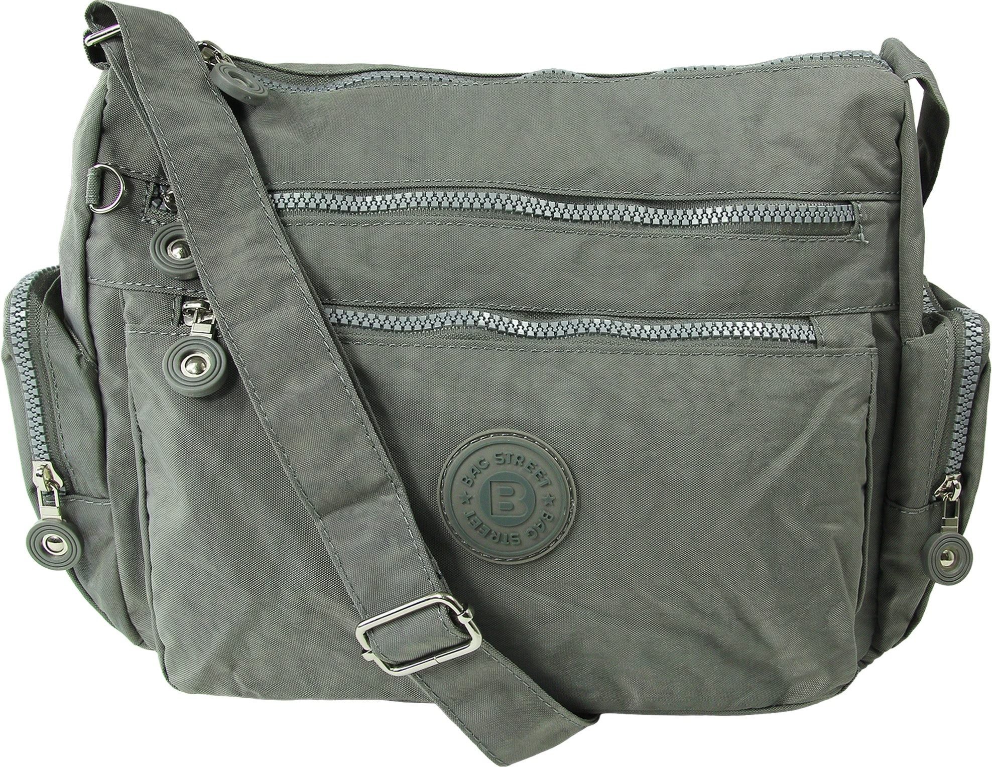 BAG STREET Schultertasche Bag Street Nylon grau Sportliche Damen (Schultert günstig online kaufen