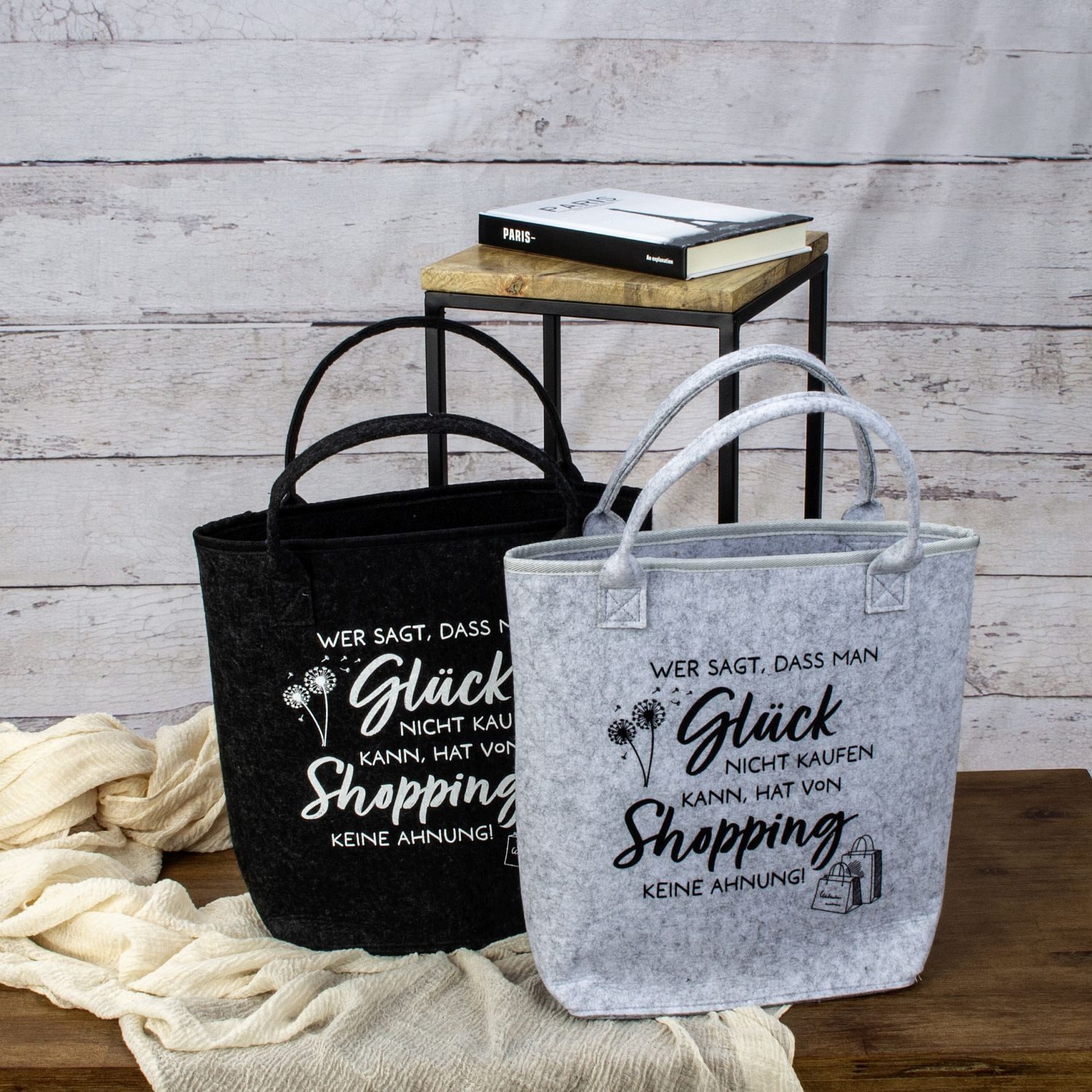 Mel-O-Design Shopper Filztasche Tragetasche aus Filz (Einkaufstasche mit lu günstig online kaufen