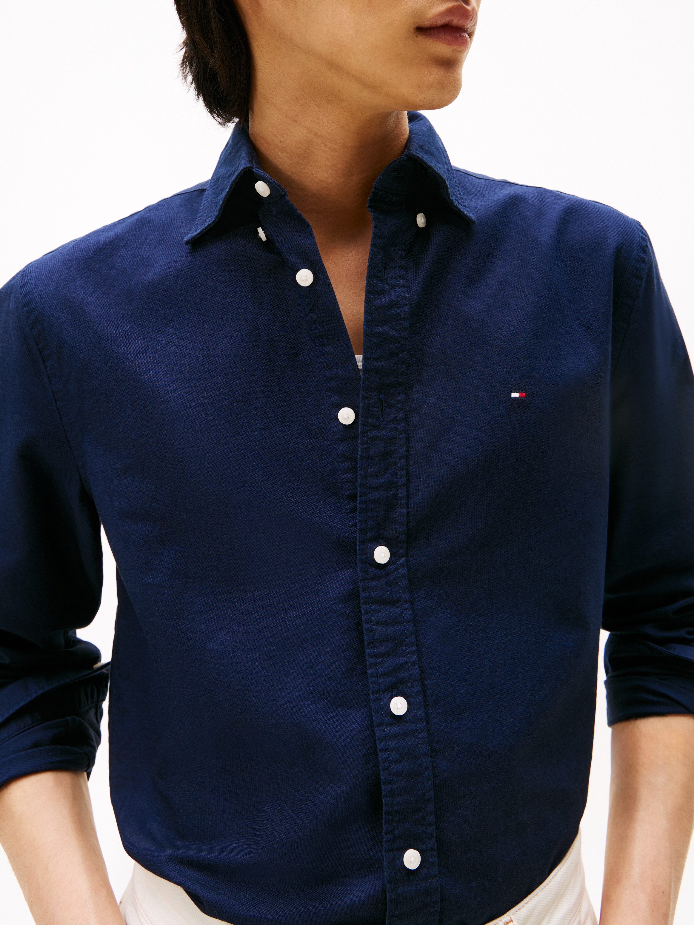Tommy Hilfiger Langarmhemd SOLID HERITAGE OXFORD Regular Fit Regular Fit Oxford Casual