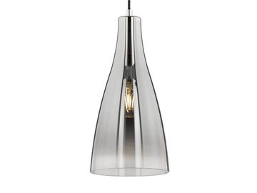 meineWunschleuchte LED Pendelleuchte, dimmbar, LED wechselbar, Warmweiß, einflammig minimalistisch, Lampenschirm Ø 23cm klein Glas Silber Chrom