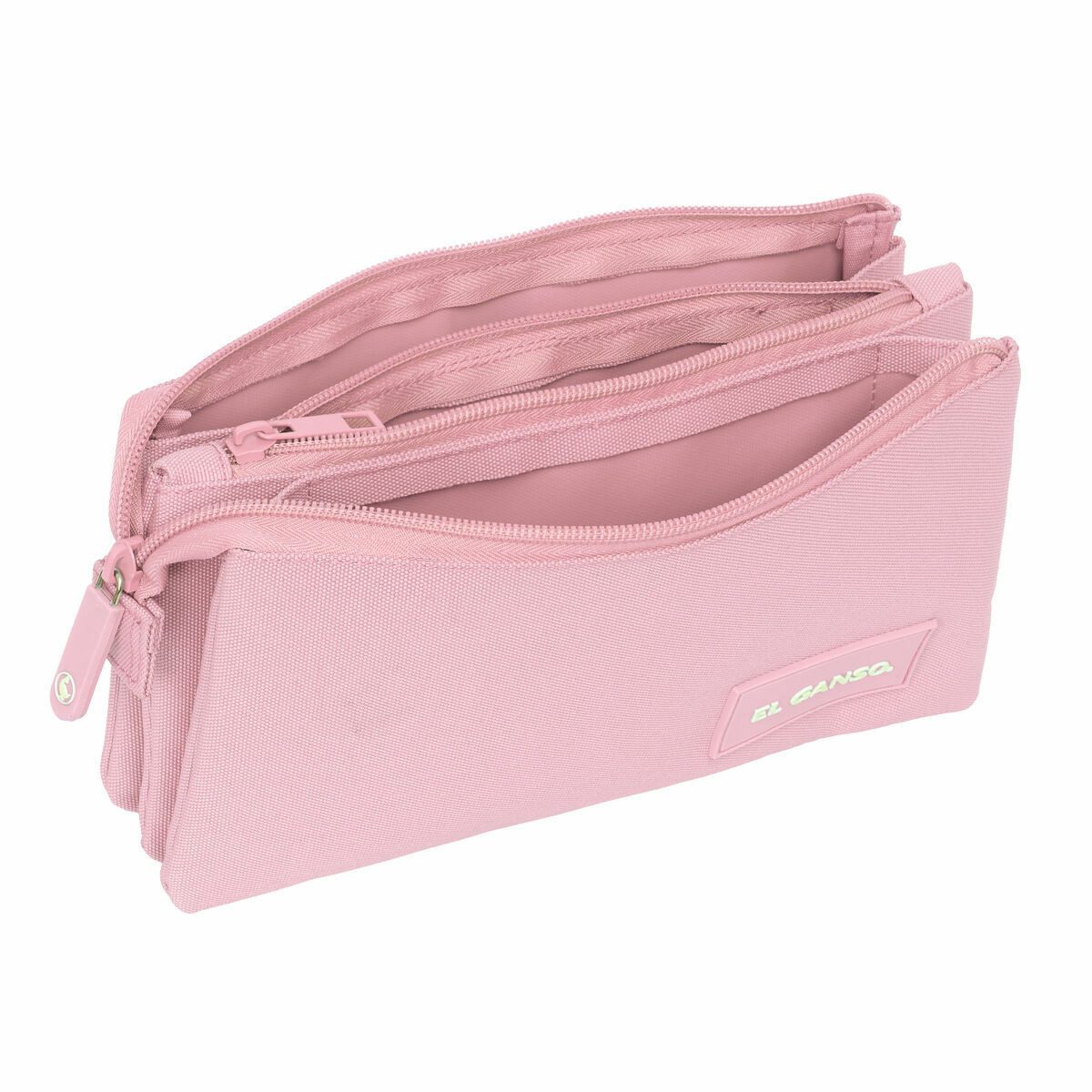 El Ganso Federtasche Federmappe El Ganso Pink Rosa 22x12x3 cm modische Kosmetiktasche