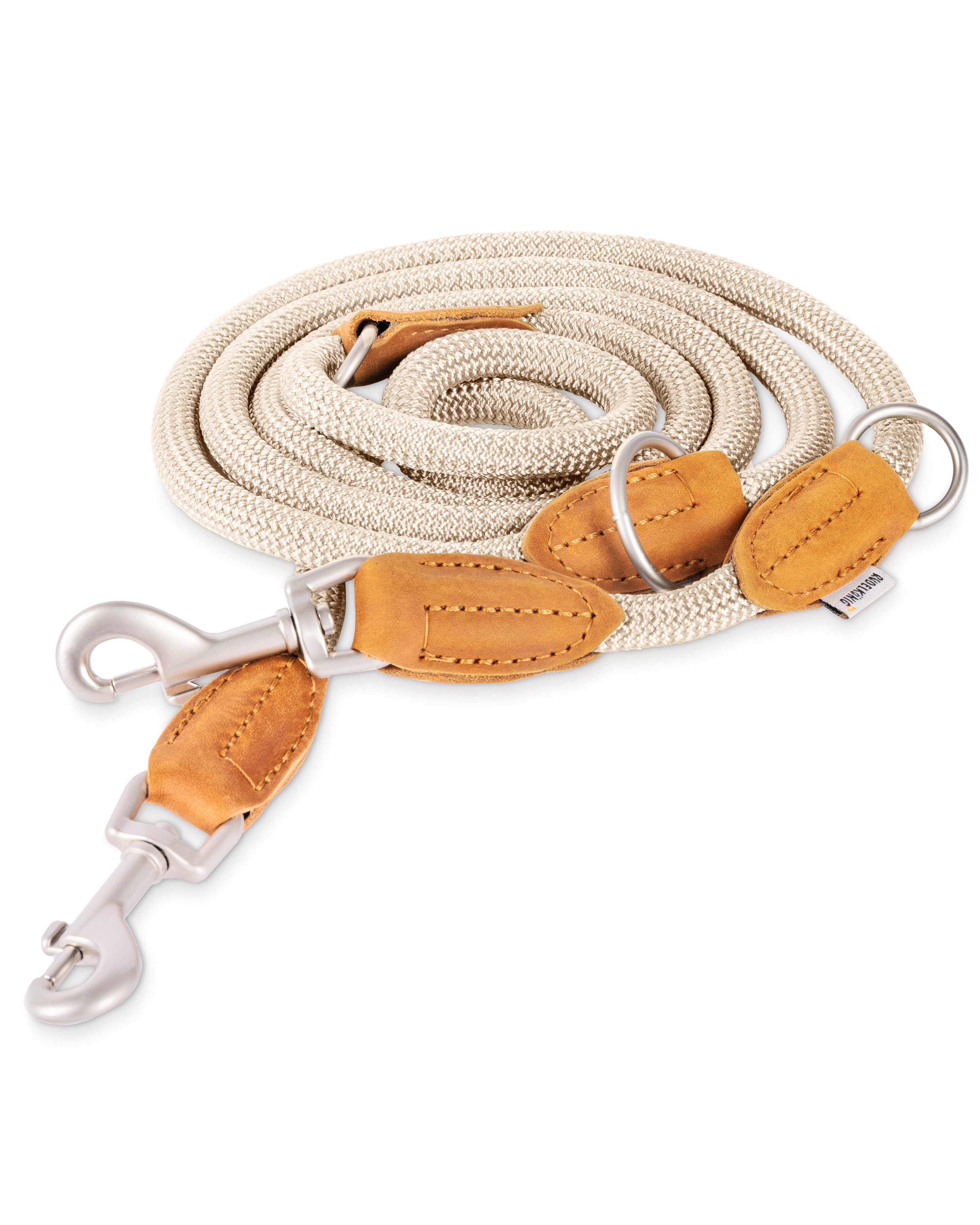 Hundeleine Hundeleine 2,25m mit Leder, Elegante Führleine für große Hunde