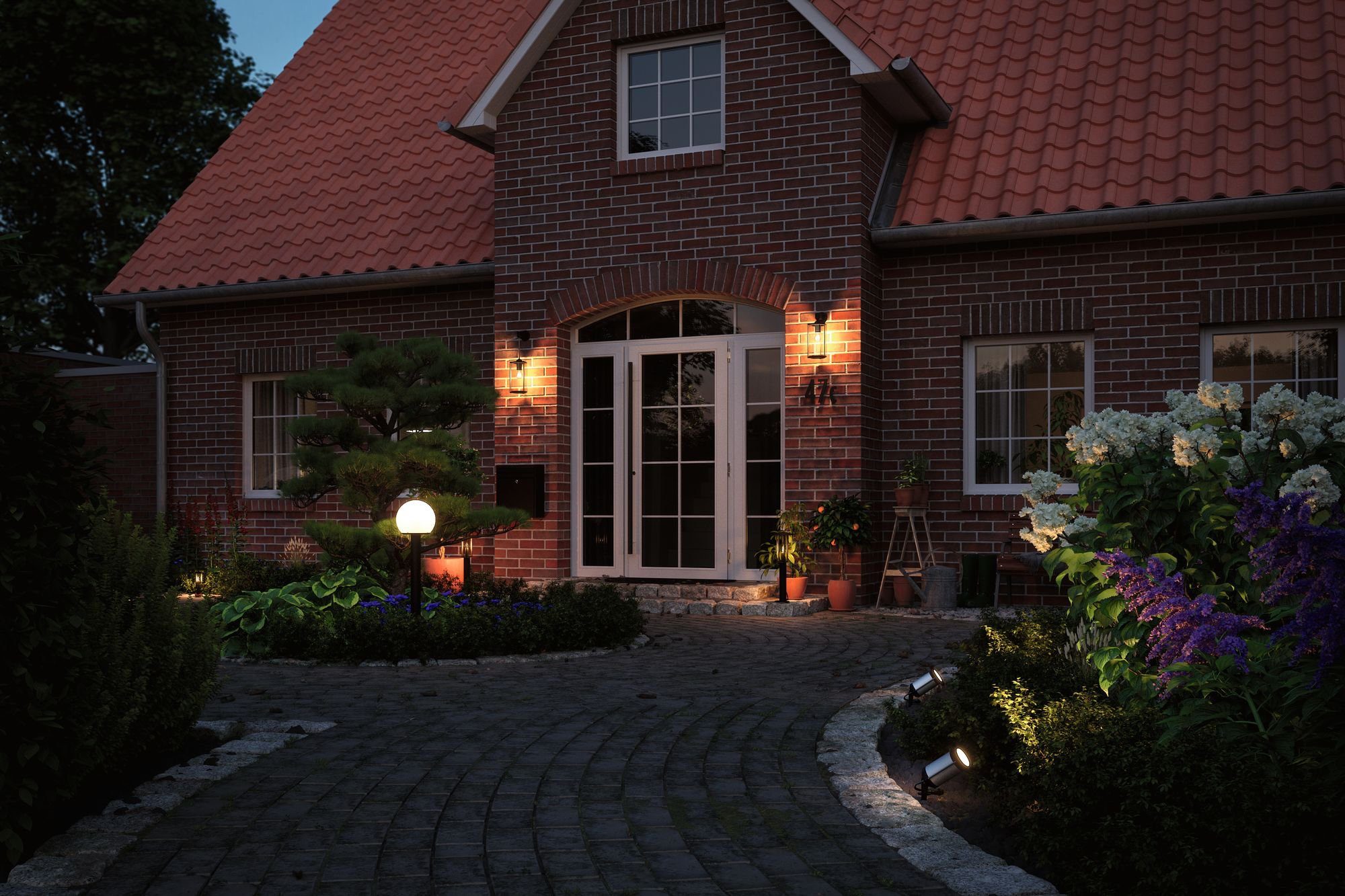 wechselbar, LED IP44 24V Plug&Shine, E14, Gartenleuchte Warmweiß, Paulmann Globe E14 Anthrazit LED