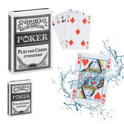 relaxdays Spiel, 2 x wasserfeste Pokerkarten aus Plastik