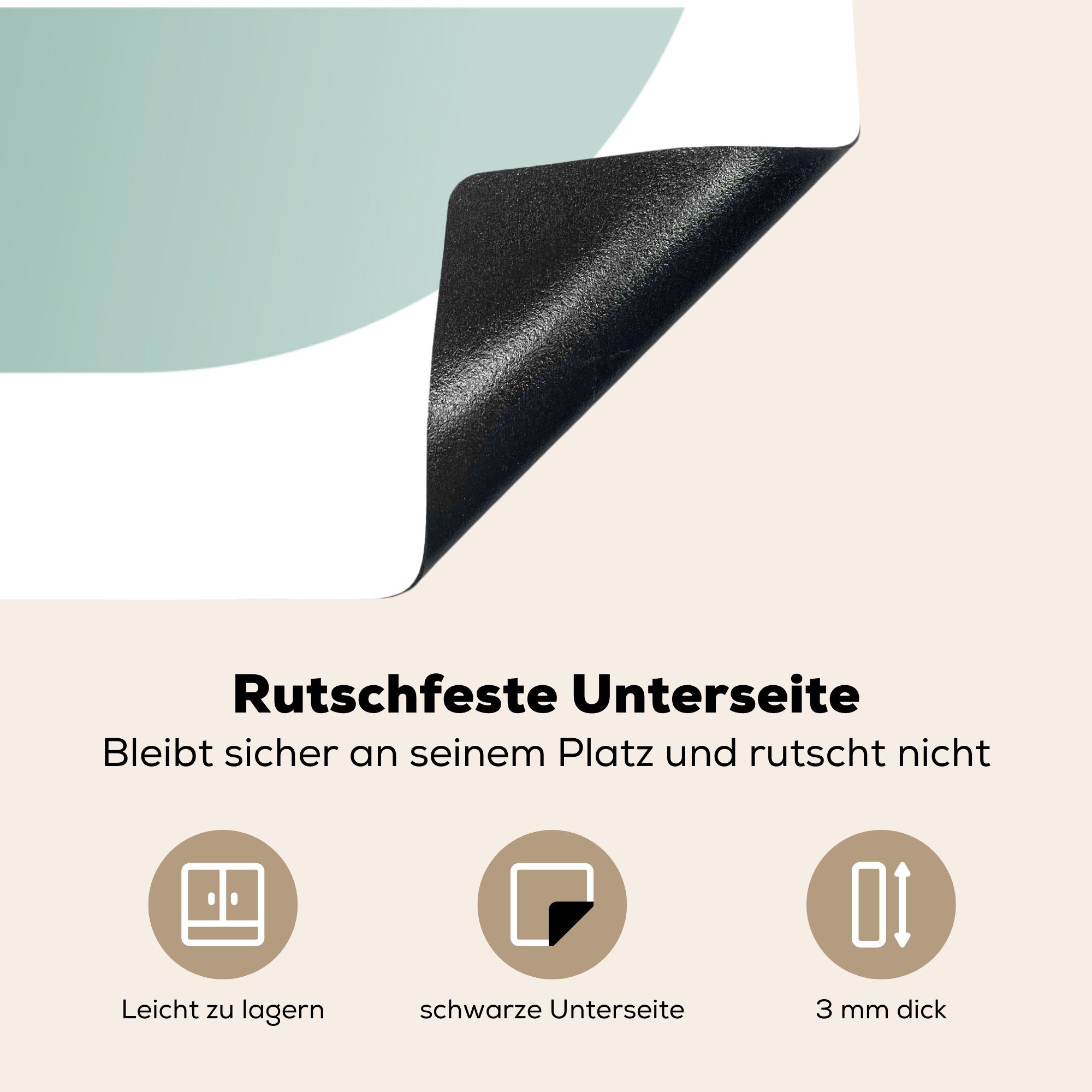 78x78 küche tlg), für (1 cm, Formen, mit Herdblende-/Abdeckplatte Illustration Arbeitsplatte MuchoWow eines Vinyl, abgerundeten Penrose-Dreiecks Ceranfeldabdeckung,