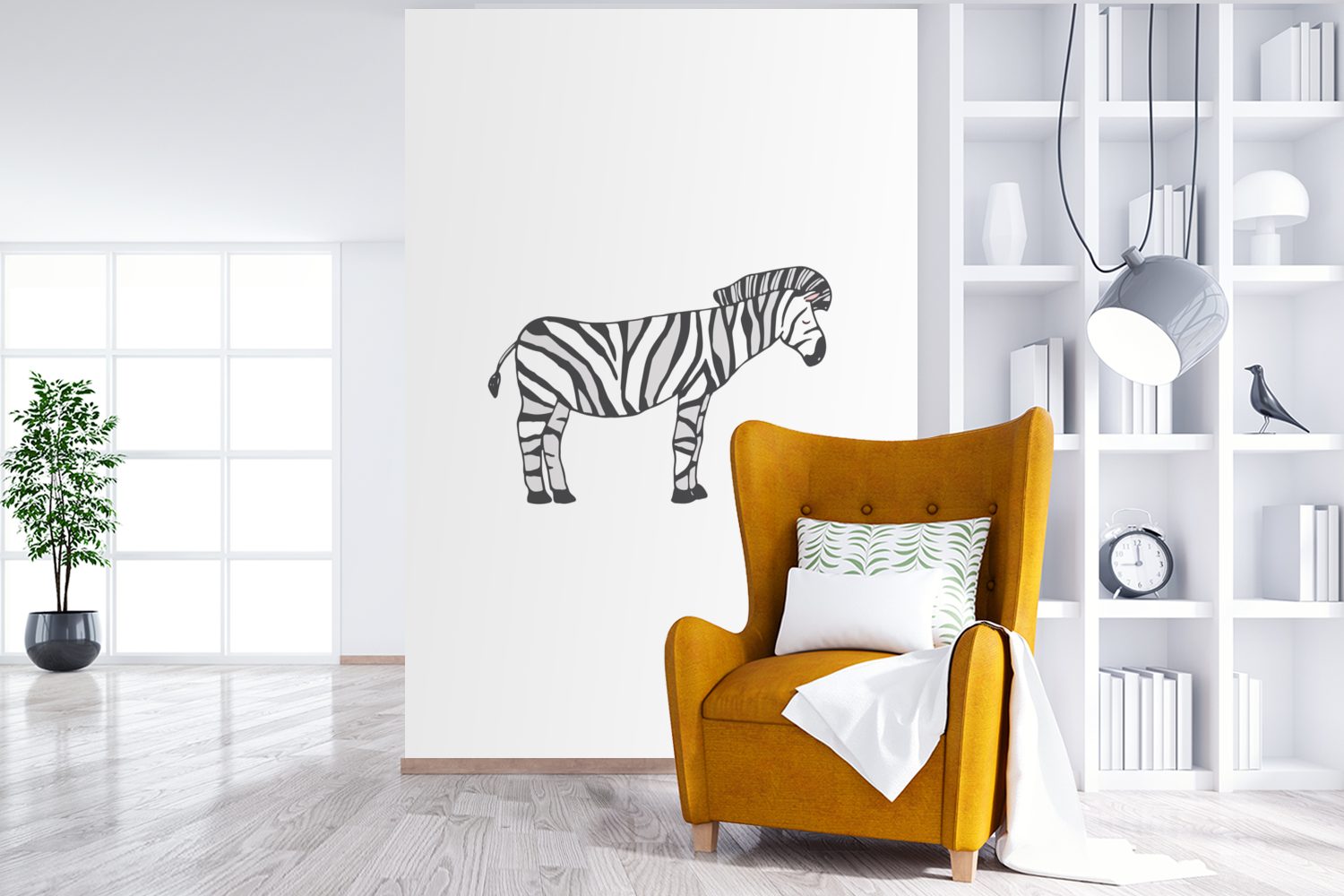 Vinyl bedruckt, - Weiß Fototapete St), - Tapete Kinder für Zebra Matt, Wandtapete - (3 MuchoWow Jungen Montagefertig Wohnzimmer, - Mädchen,