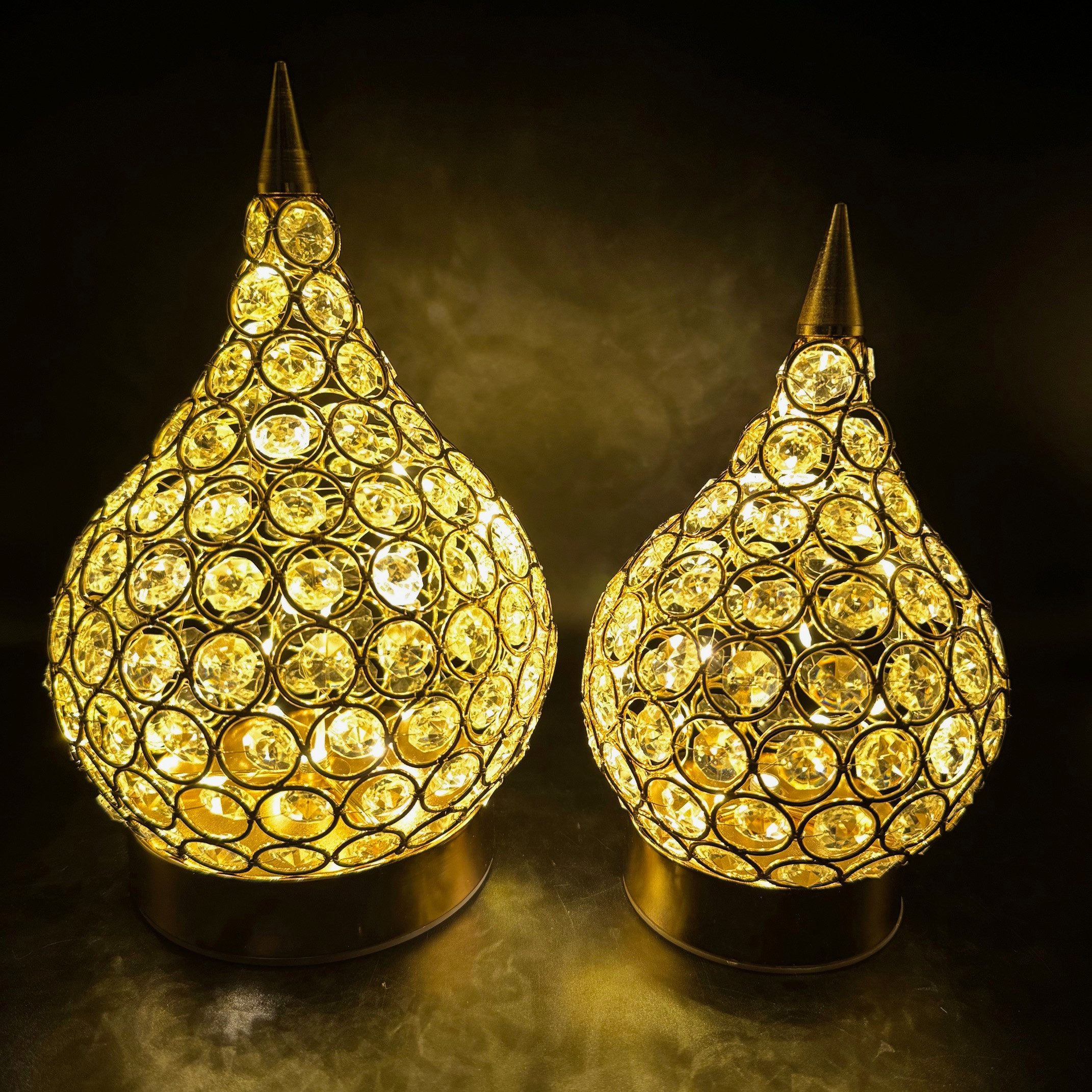 Online-Fuchs LED Dekoobjekt - 2er Set magische Tropfen mit Glaskristallen u günstig online kaufen