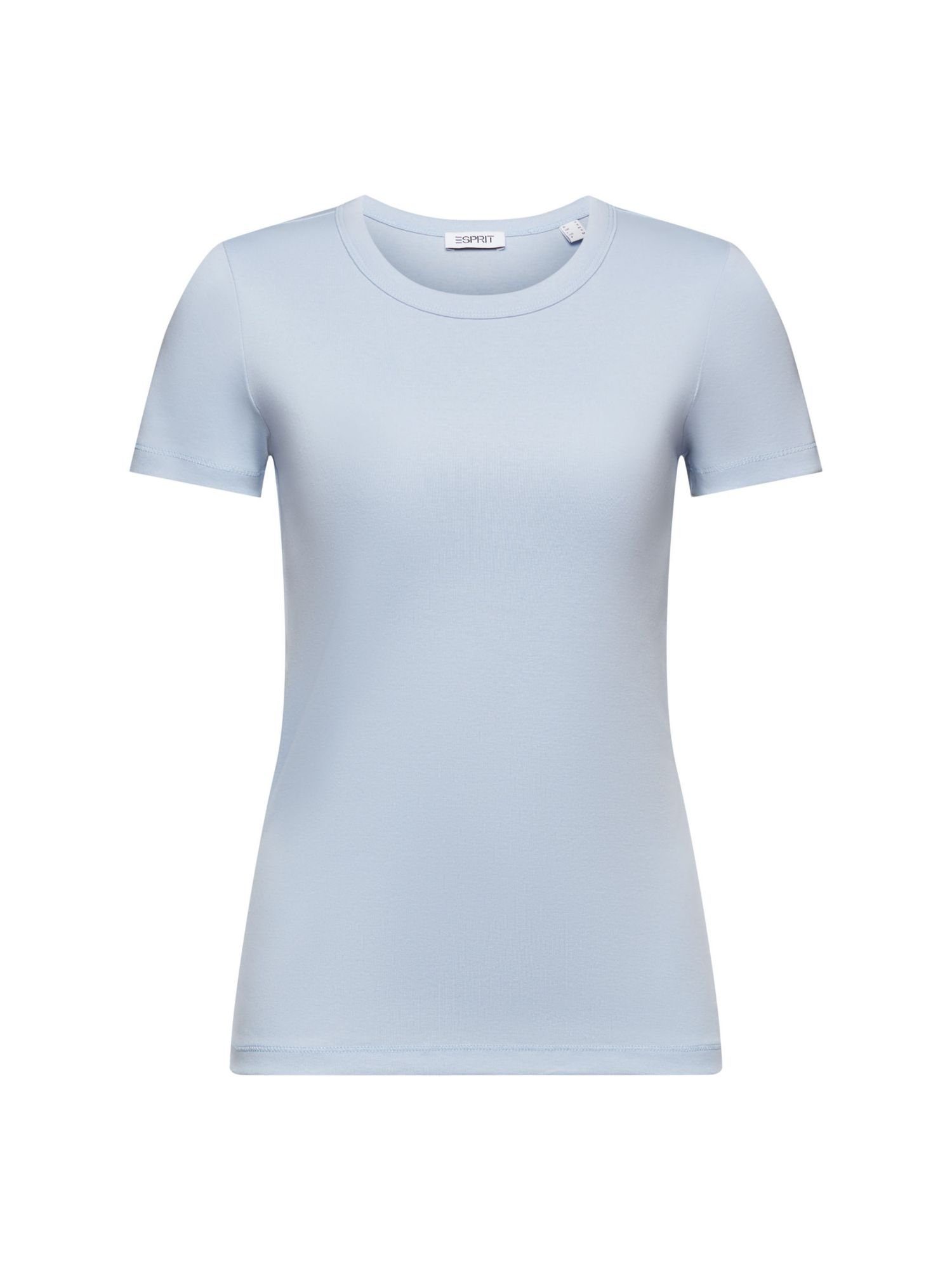 Esprit T-Shirt Kurzärmliges Baumwoll-T-Shirt (1-tlg) LIGHT BLUE