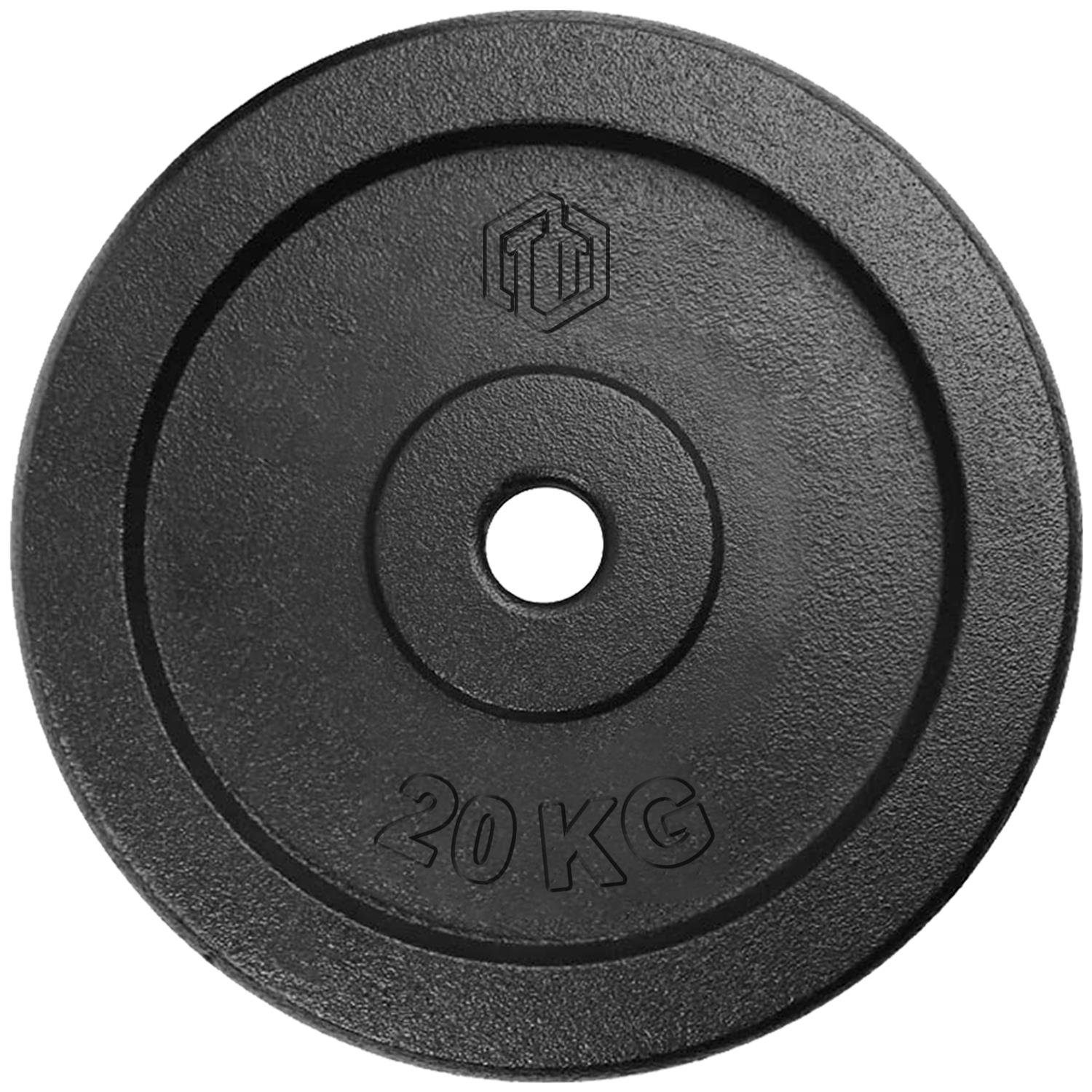 Sporttrend 24 Gusseisen Gewichtsscheibe 30/31mm, Hantelscheiben 20KG Hantelscheibe
