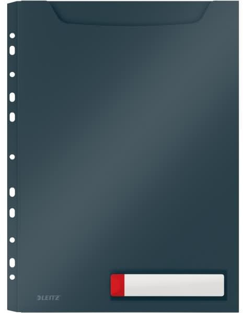 LEITZ Prospekthülle Prospekthülle Cosy A4 Maxi PP einklappbarer Lochrand VE=3 Stück grau