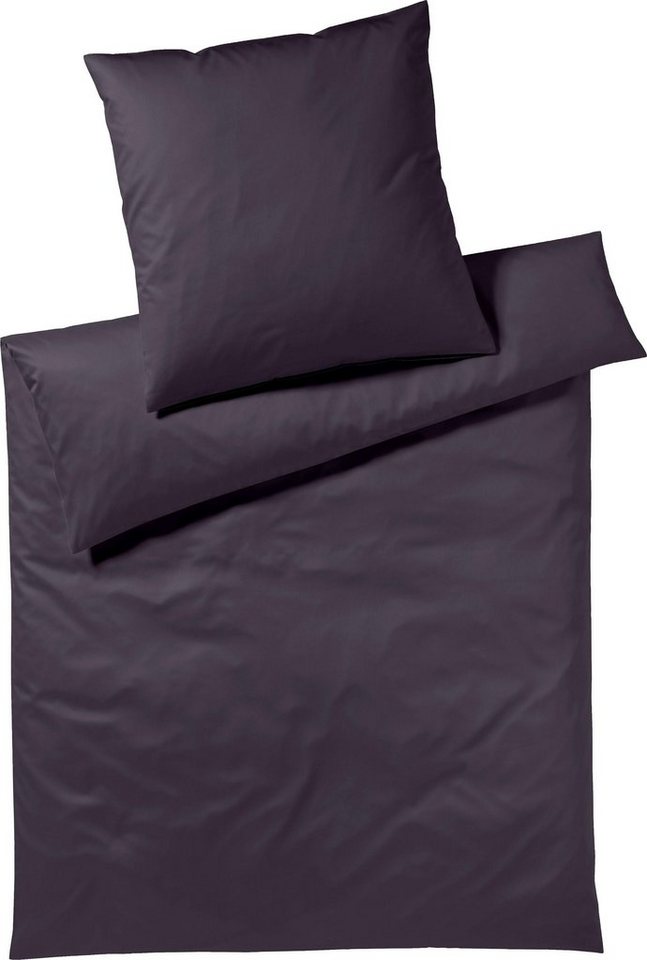 Bettwäsche Pure & Simple Uni in Gr. 135x200, 155x220 oder 200x200 cm, Yes  for Bed, Mako-Satin, 2 teilig, Bettwäsche aus Baumwolle, zeitlose Bettwäsche  mit seidigem Glanz