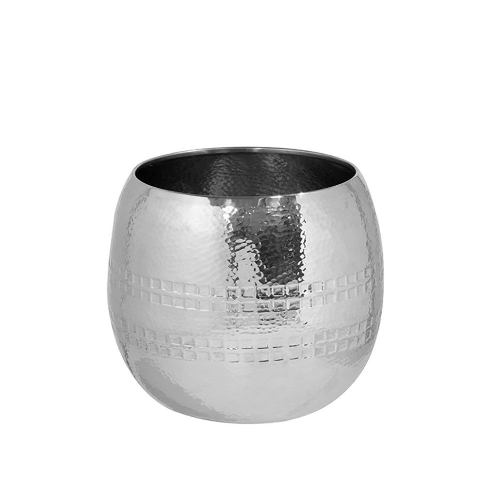 Fink Übertopf CARUS Übertopf - H. 17,5 cm x Ø 21cm - silber - Edelstahl - Blumentopf (Pflanzhülle - Töpferhülle), Moderner Pflanztopf/Blumentopf: Stilvoller Pflanzkübel für Ihr Zuhause