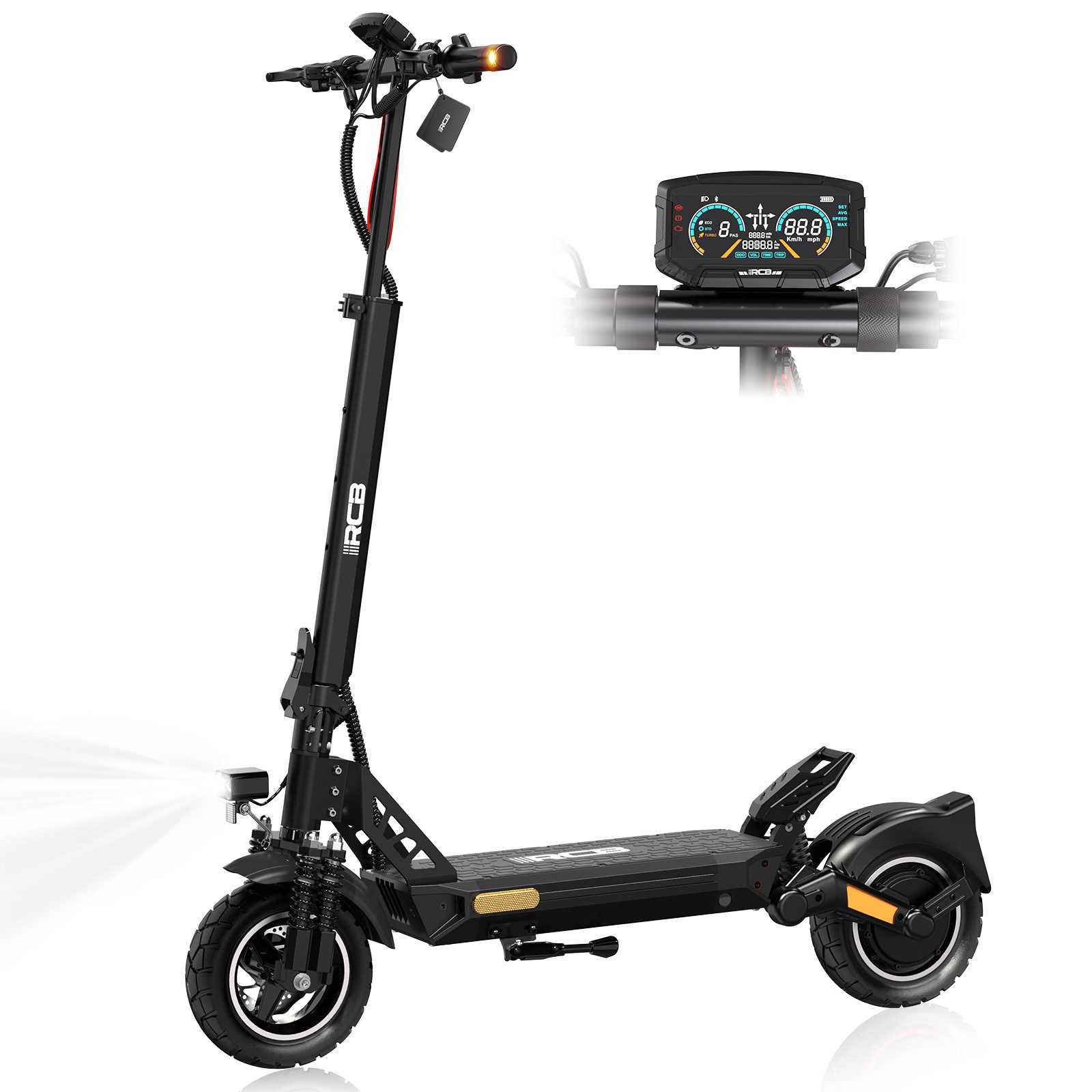 RCB E-Scooter D5/D5 PRO ABE(Ultra),NFC/Blinker/APP,90(20,8Ah)-120KM(27Ah) Reichweite, 500,00 W, 20,00 km/h, 1600 W Spitzenleistung, 10 Zoll pannensicherer Reifen, klappbar