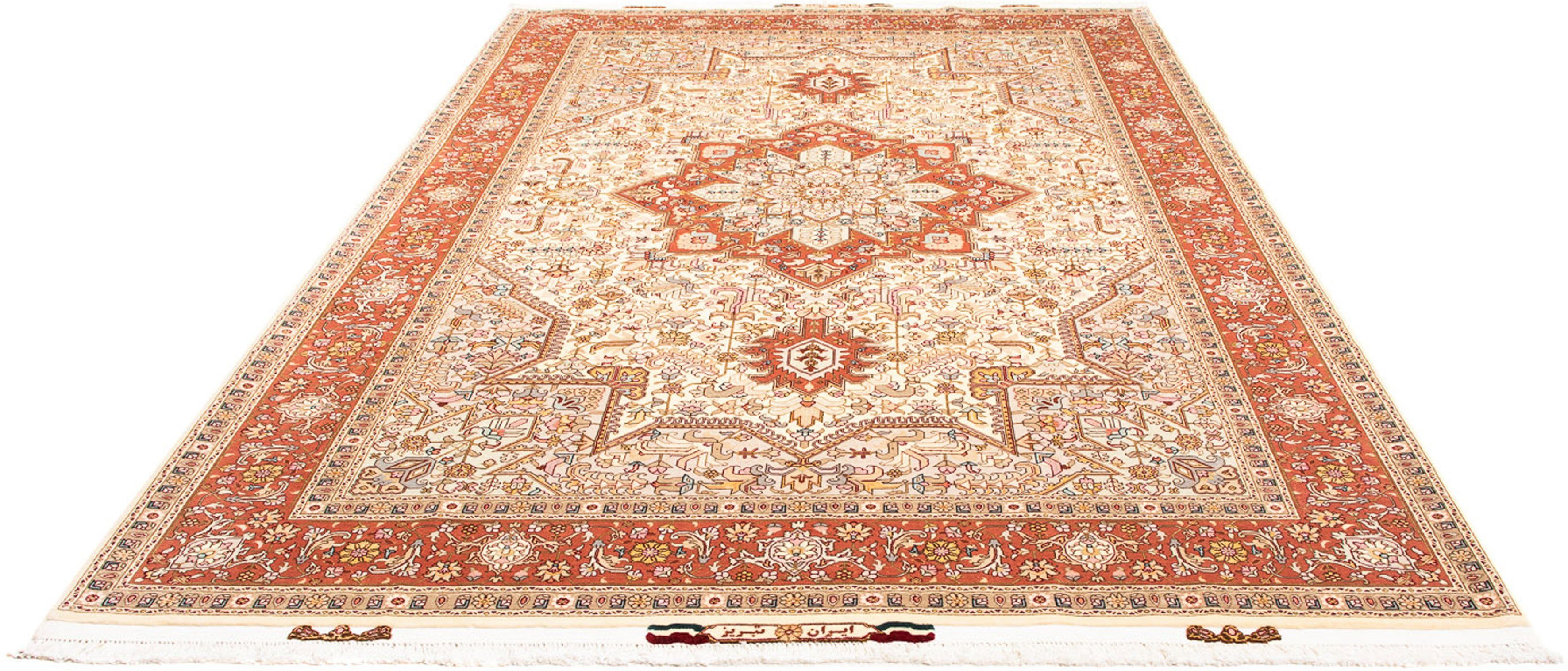 Orientteppich Perser - Täbriz - Royal - 305 x 207 cm - beige, morgenland, rechteckig, Höhe: 7 mm, Wohnzimmer, Handgeknüpft, Einzelstück mit Zertifikat