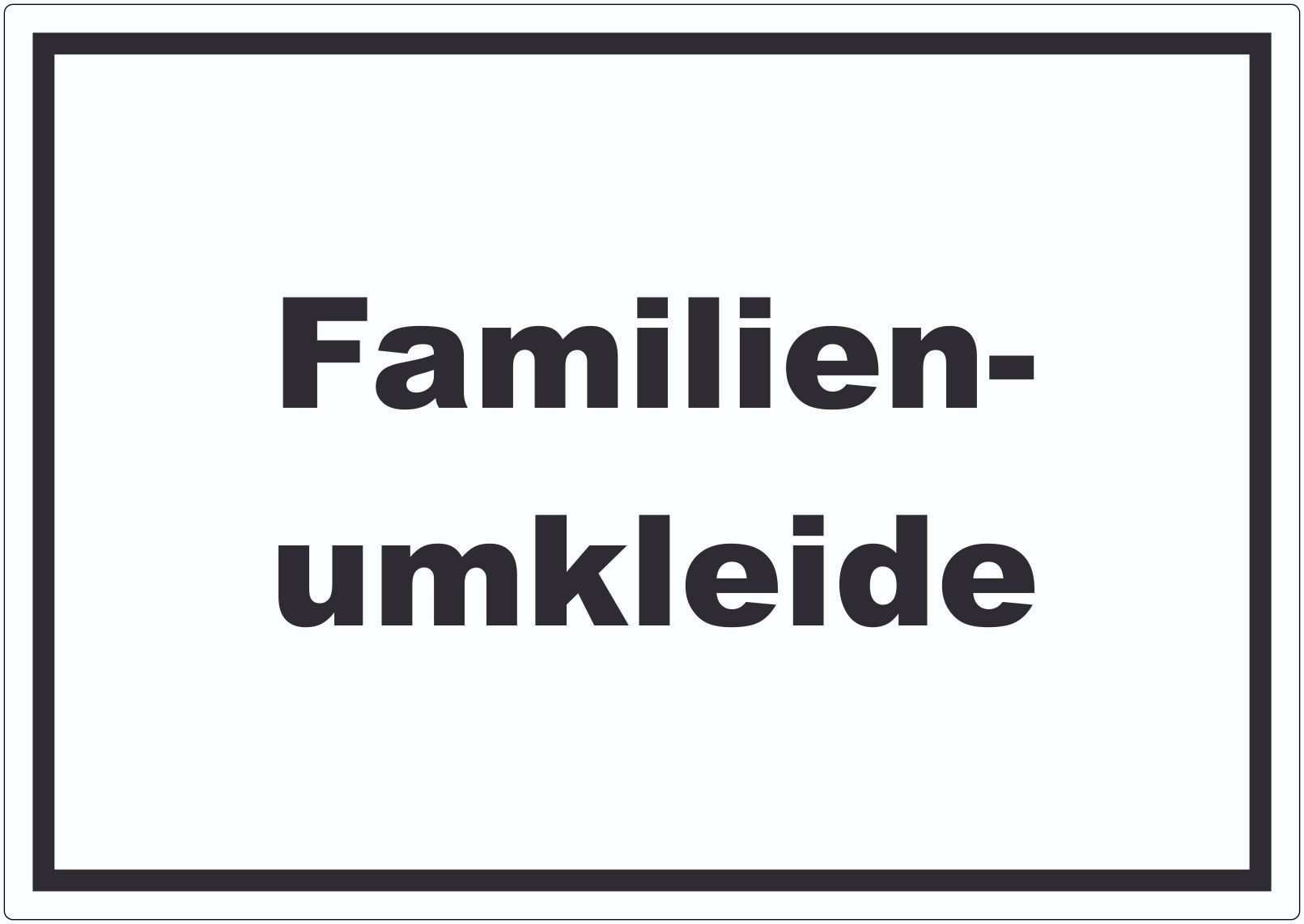 HB-Druck Aufkleber Familienumkleide Aufkleber mit Text waagerecht, wetterfest, UV-beständig, kratzfest