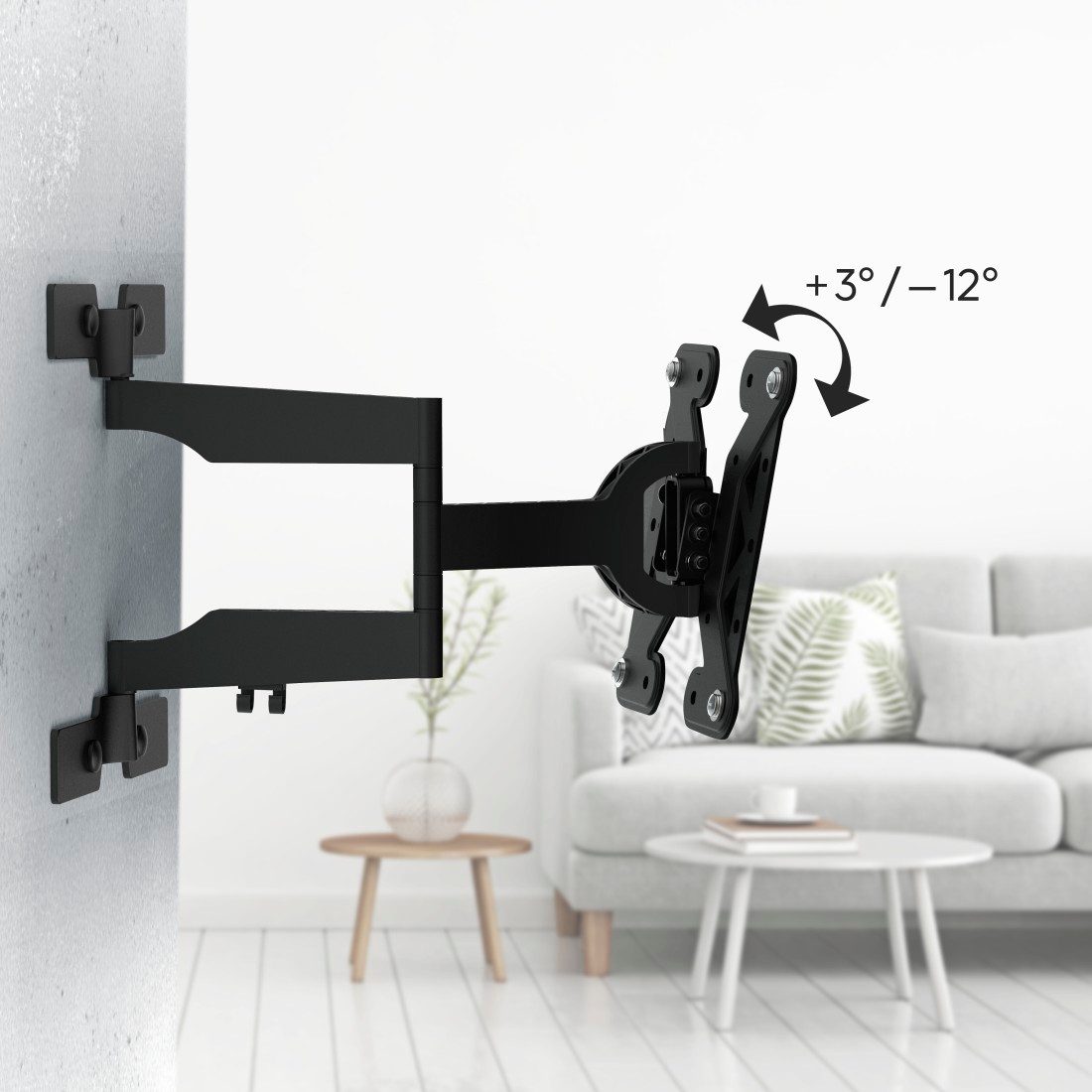 Hama TV-Wandhalterung Halterung, schwenkbar, neigbar, extra flach von 48 - 122 cm, (bis 48 Zoll, (19" - 48), max. 30 kg)