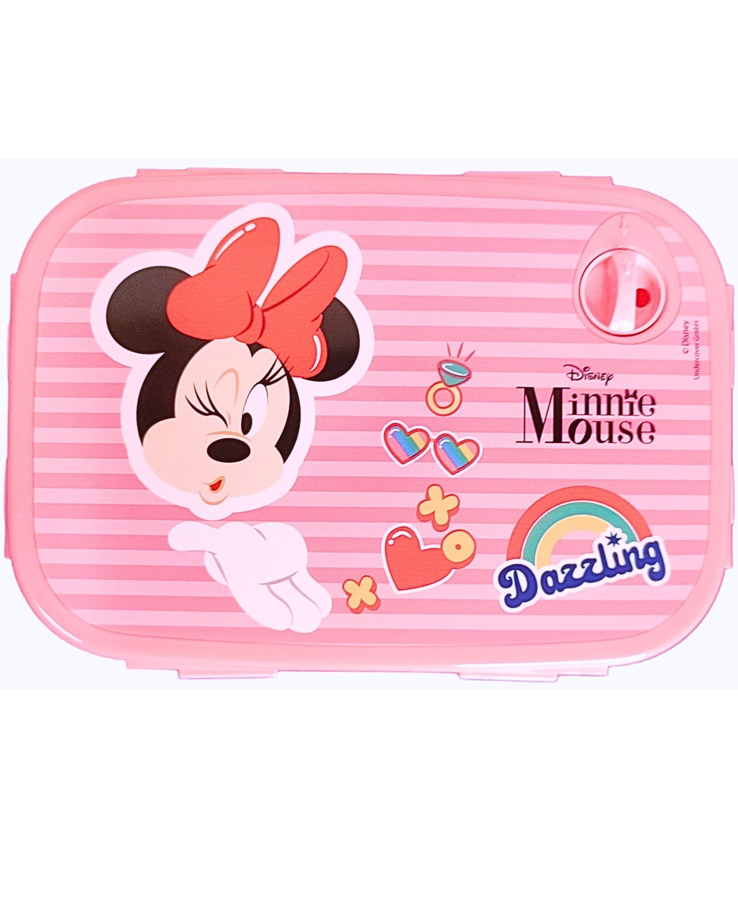 Disney Minnie Mouse Lunchbox Minnie Maus, frei Kinder (2-tlg), Set BPA Kunststoff, Trinkflasche Brotdose Alu 