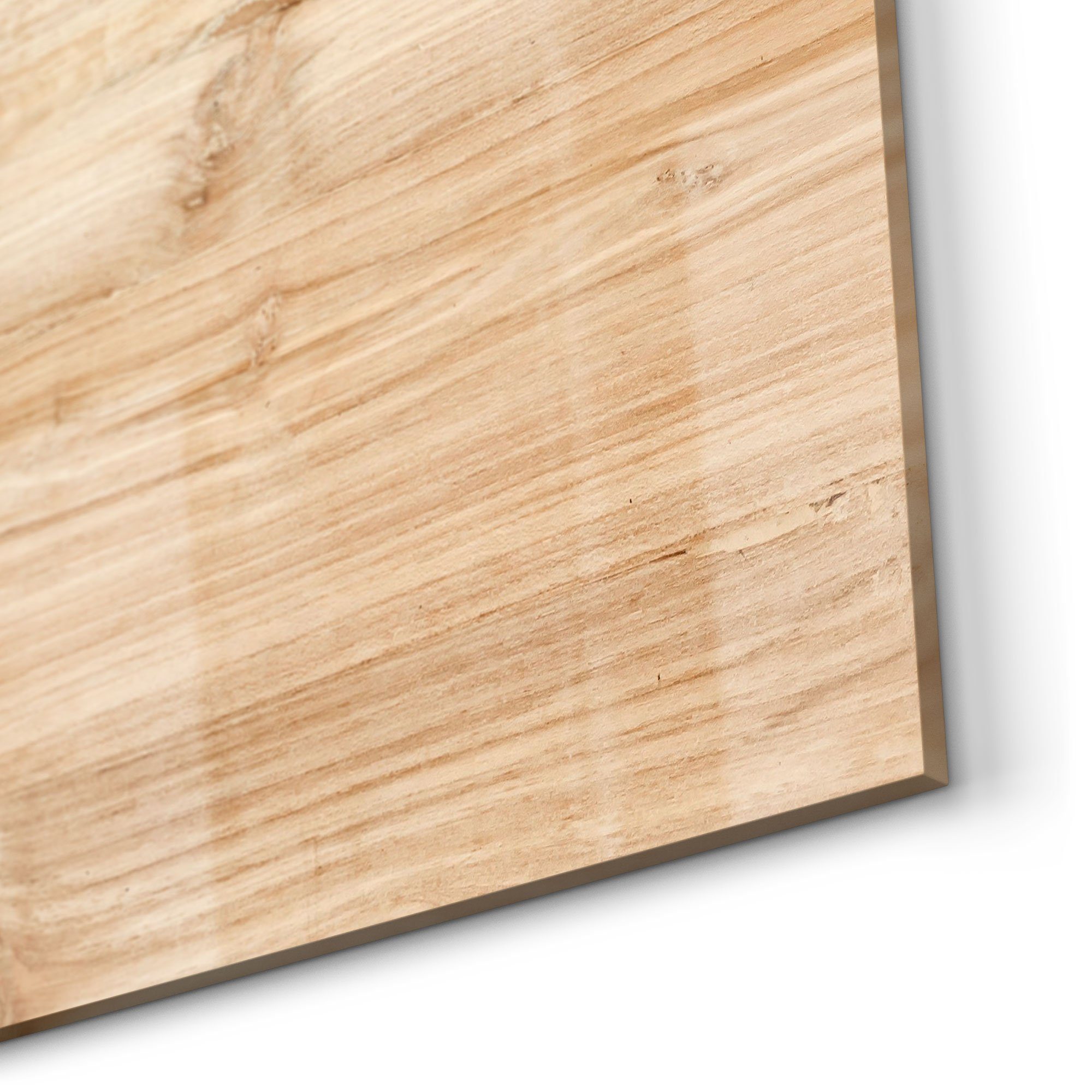 Badrückwand Herdblende Glas Küchenrückwand 'Holzstruktur detailliert', DEQORI Spritzschutz