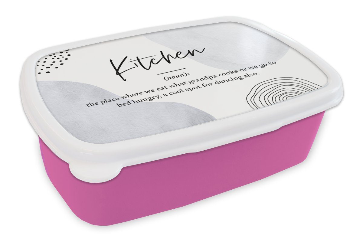 Wörterbuch, Mädchen, Lunchbox Küche Snackbox, - - Definition MuchoWow Kunststoff, Brotdose Brotbox - rosa Küche Zitate (2-tlg), für - Kunststoff Sprichwörter Kinder, Erwachsene,