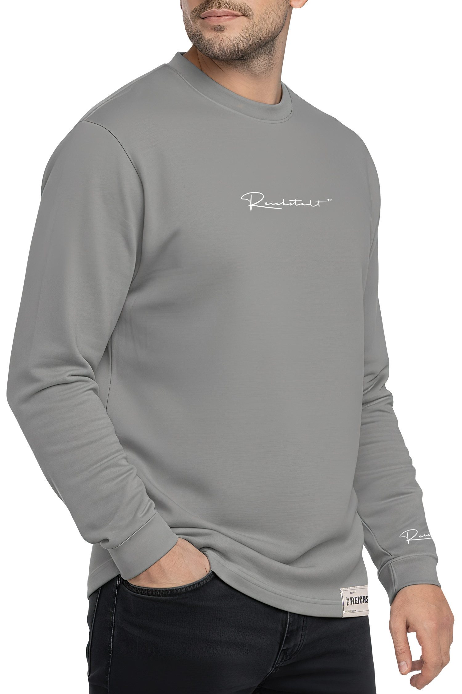 Reichstadt Longsleeve Herren Oversized Langarm Shirt 23RS042 mit Stitching auf der Brust – Bild 4 von 5