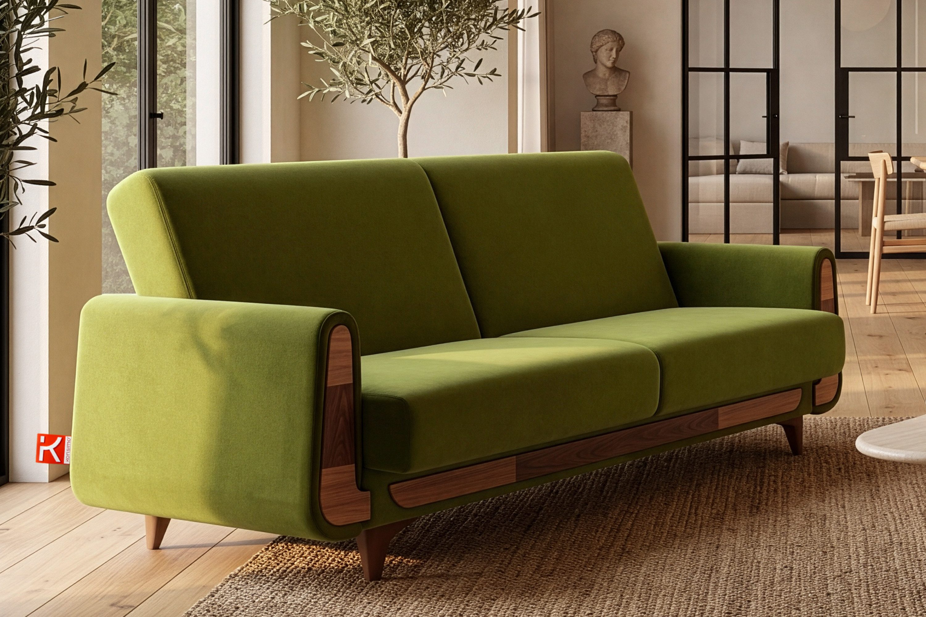 KONSIMO® 3-Sitzer GUSTAVO Sofa 3-Personen, Modern, mit Schlaffunktion, Bettkasten, hergestellt in der EU
