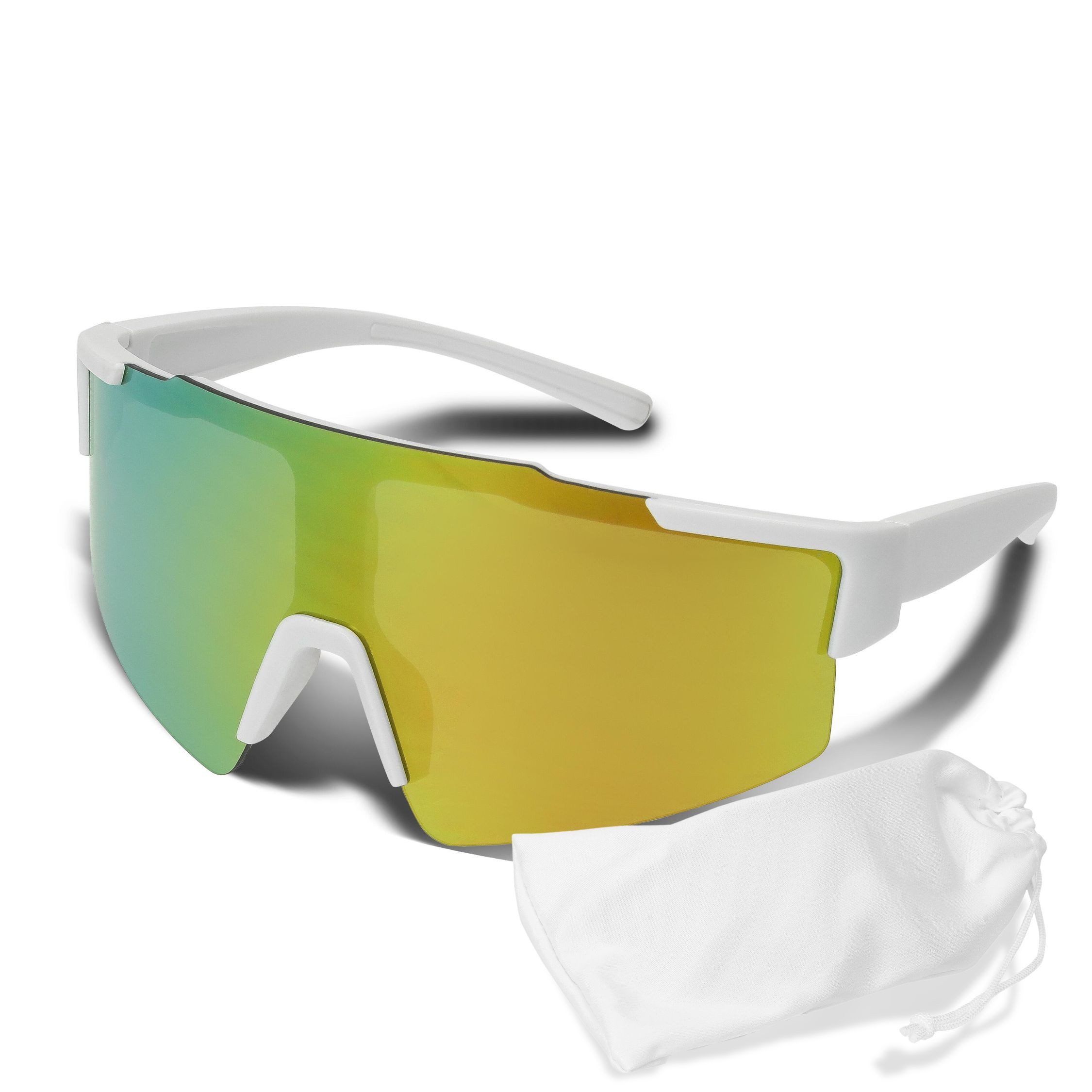 elasto Sonnenbrille Schnelle Brille mit verspiegelten Gläsern inkl. Mikrofaser Pouch