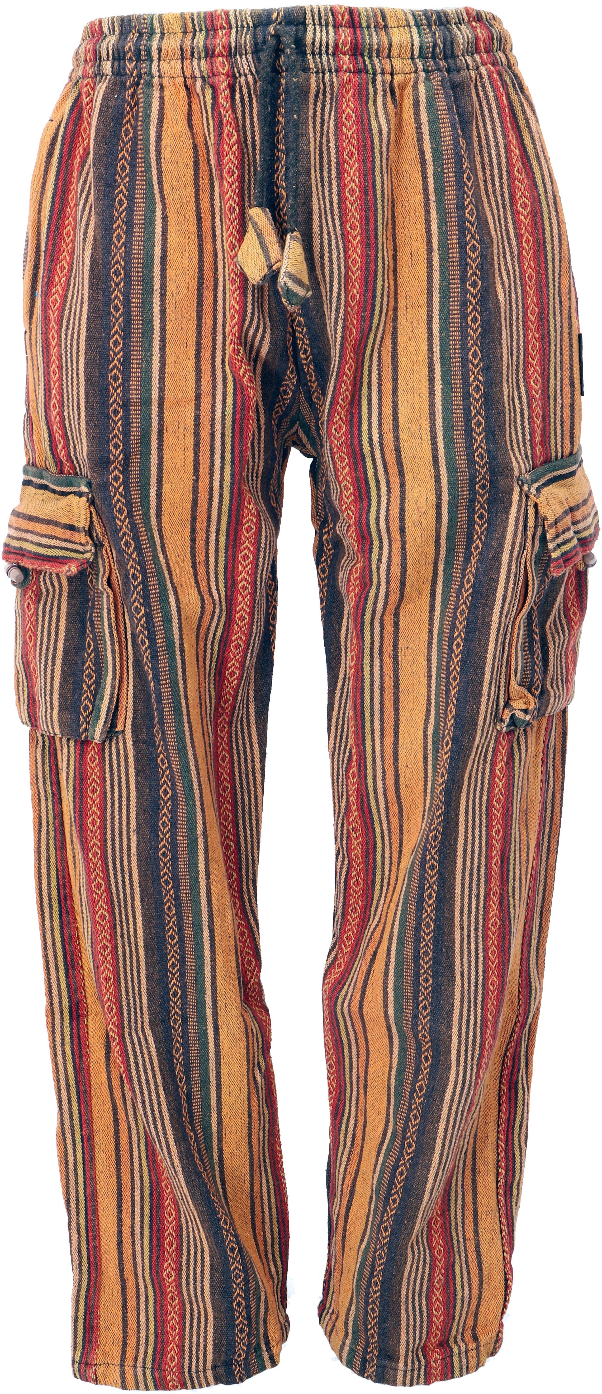 Guru-Shop Relaxhose Wohlfühlhose, Goa Hose, Loose fit Hose - orange Hippie, Ethno Style, alternative Bekleidung