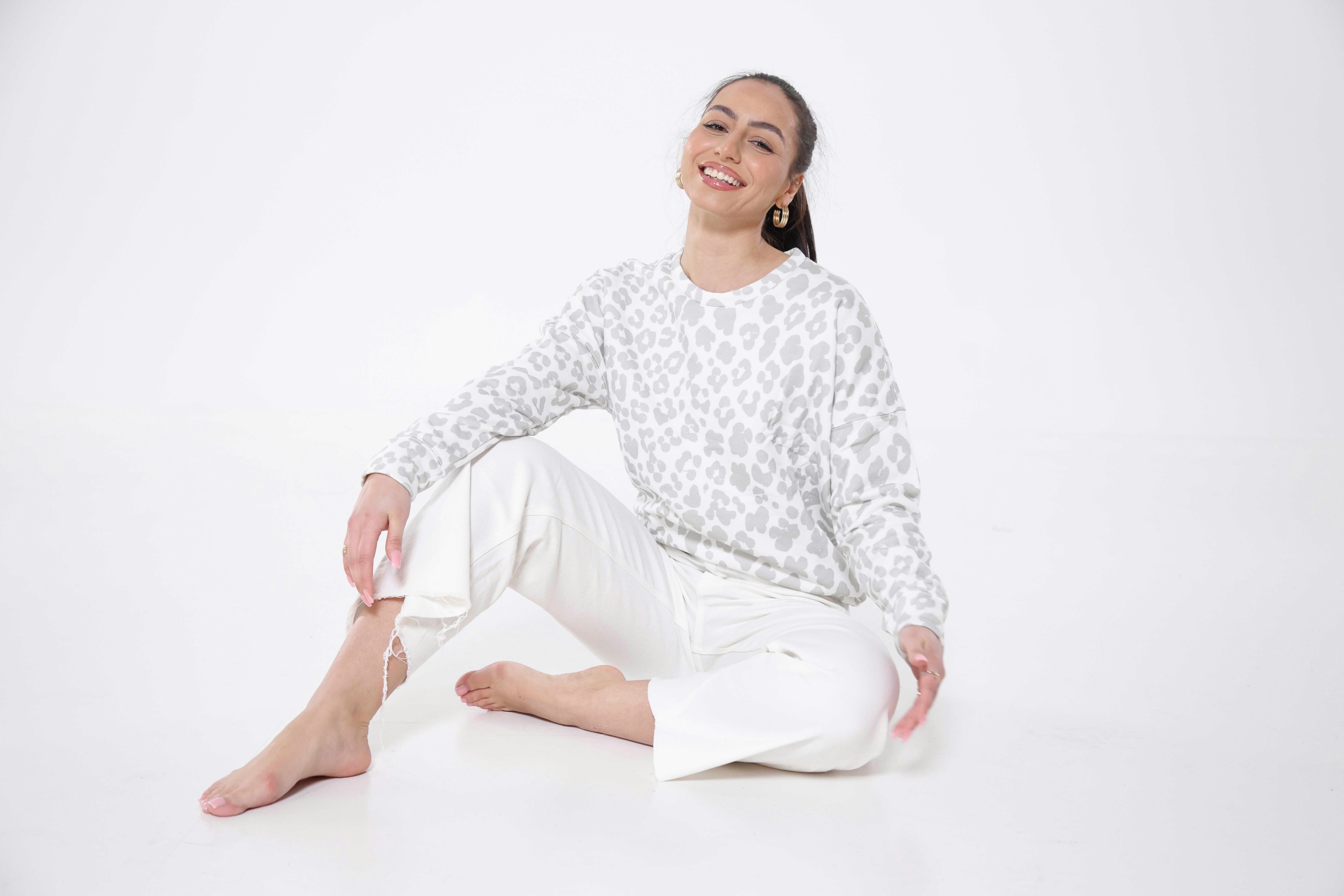Lara Laurén Rundhalspullover MEL Rundhalspullover Oversize weiches Longsleeve