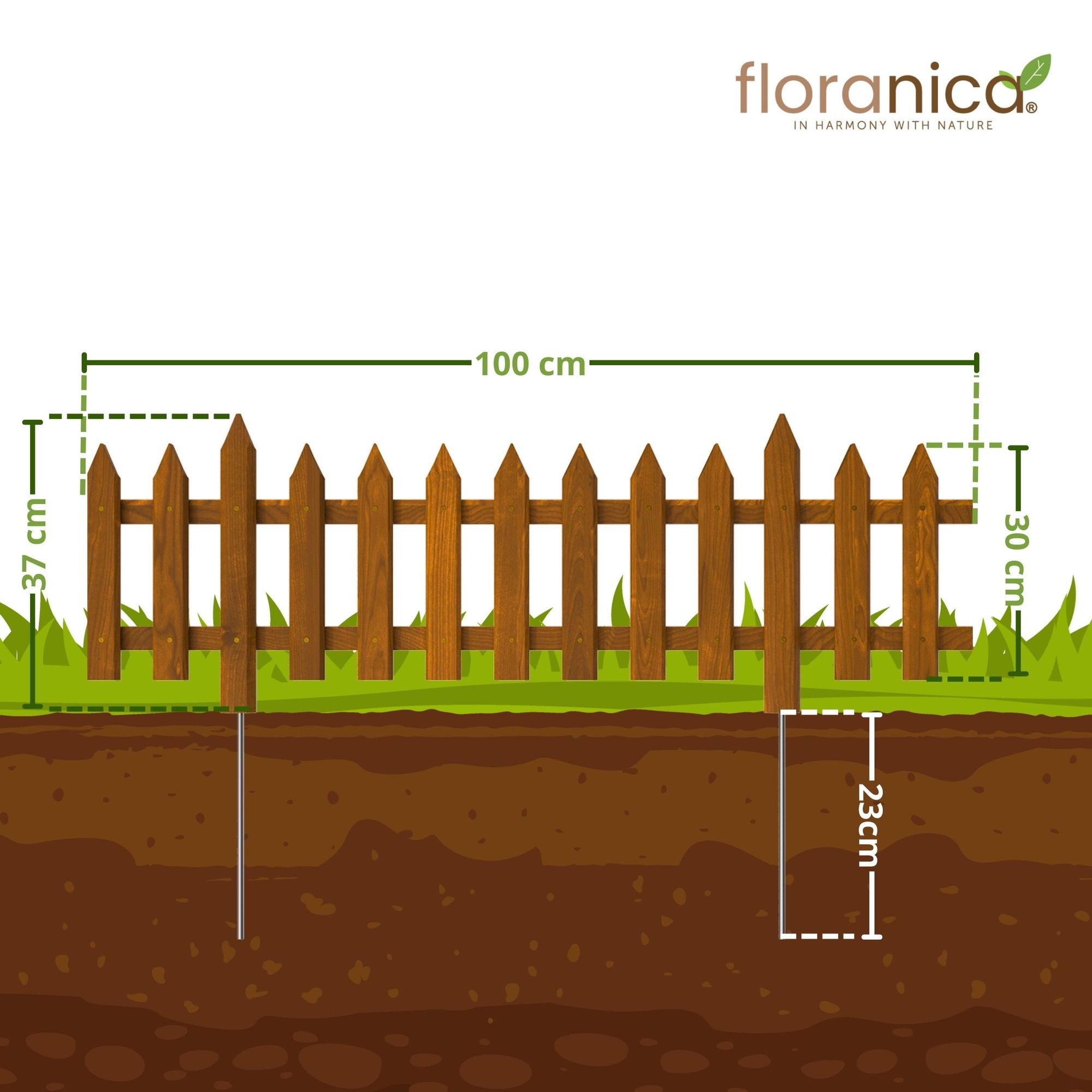 Floranica Staketenzaun Vorgartenzaun Steckzaun Gartenzaun Zierzaun günstig online kaufen