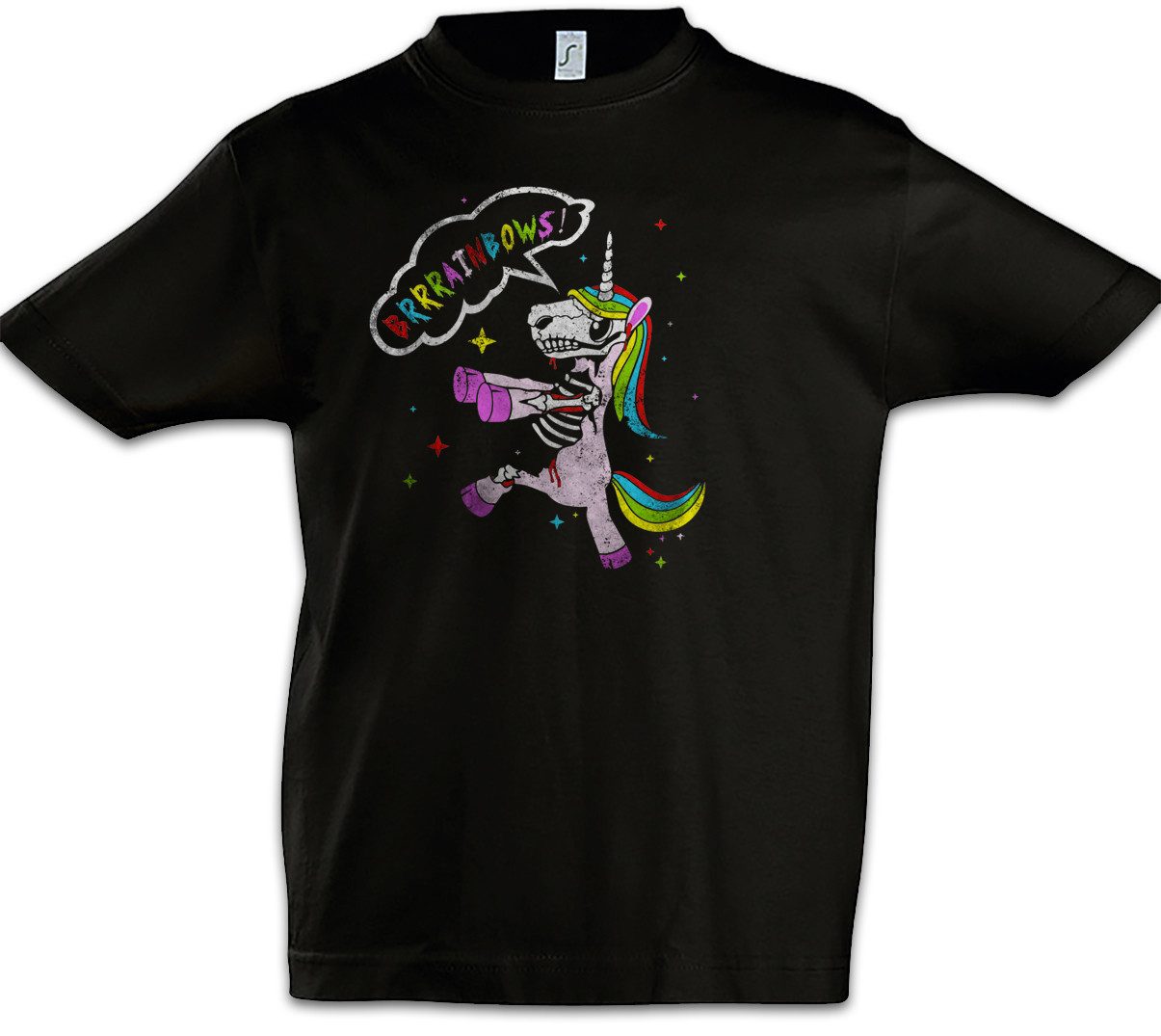 Print-Shirt Horror Unicorn I Kinder T-Shirt Einhorn Zombie Splatter Unicorn