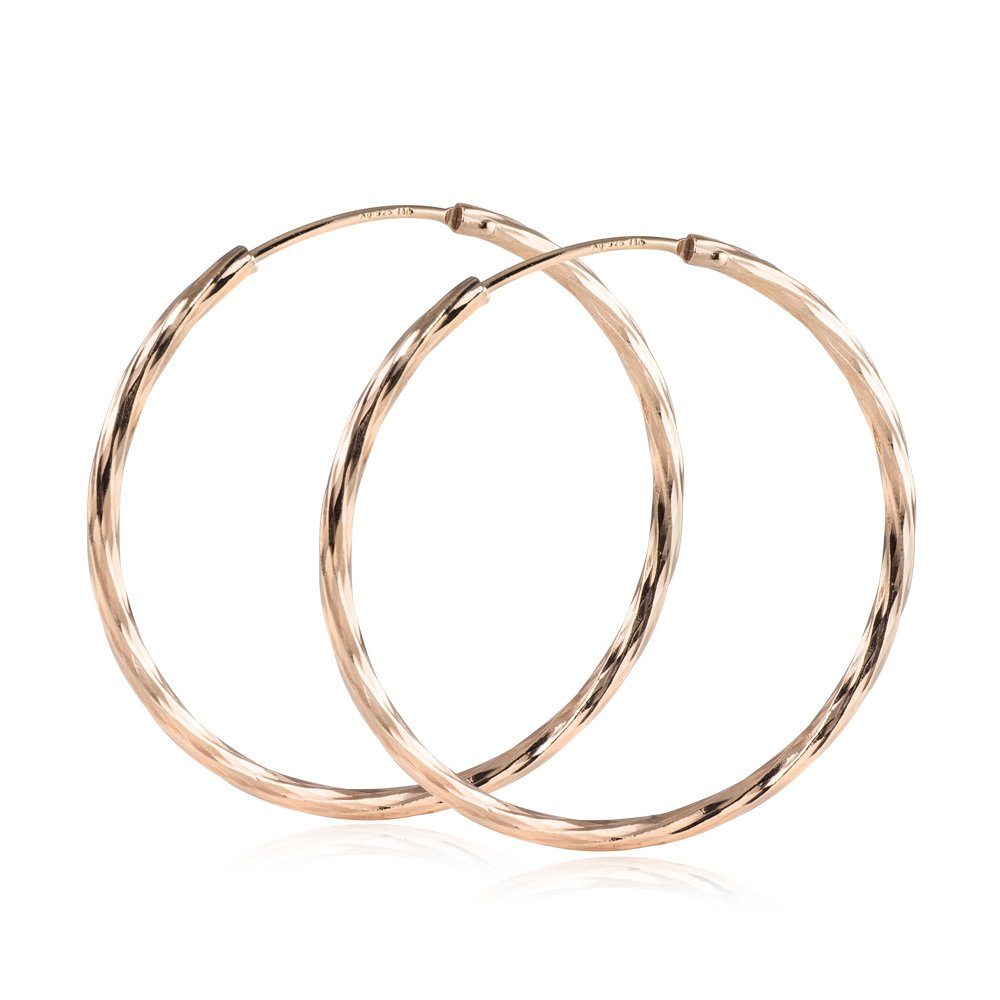 Materia Paar Creolen Rosegold Damen Ø33mm SO-363, Sterlingsilber, rosevergoldet. € 44,95