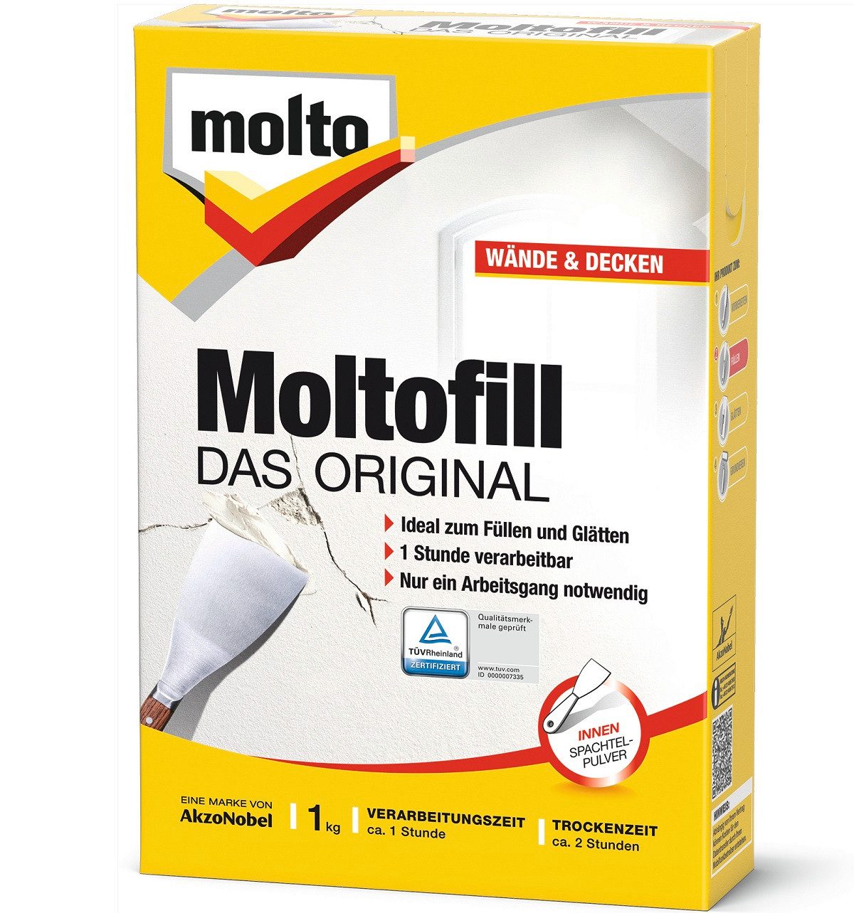 MOLTO Spachtelmasse MOLTO Moltofill Spachtelpulver Innen 1 Kg