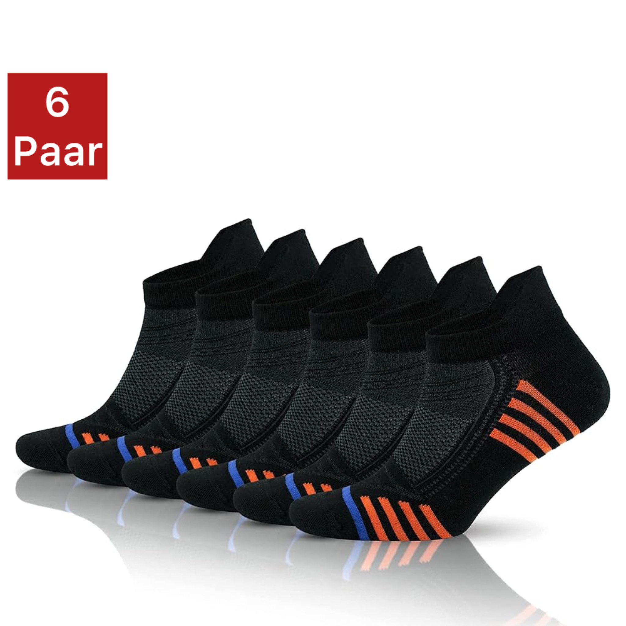 NERS Sportsocken 6 Paar aus Bambus für Damen & Herren gegen Schweißfüße mit Komfortbund (6-Paar, 6 Paar) ohne drückende Naht, Atmungsaktiv, Bequem