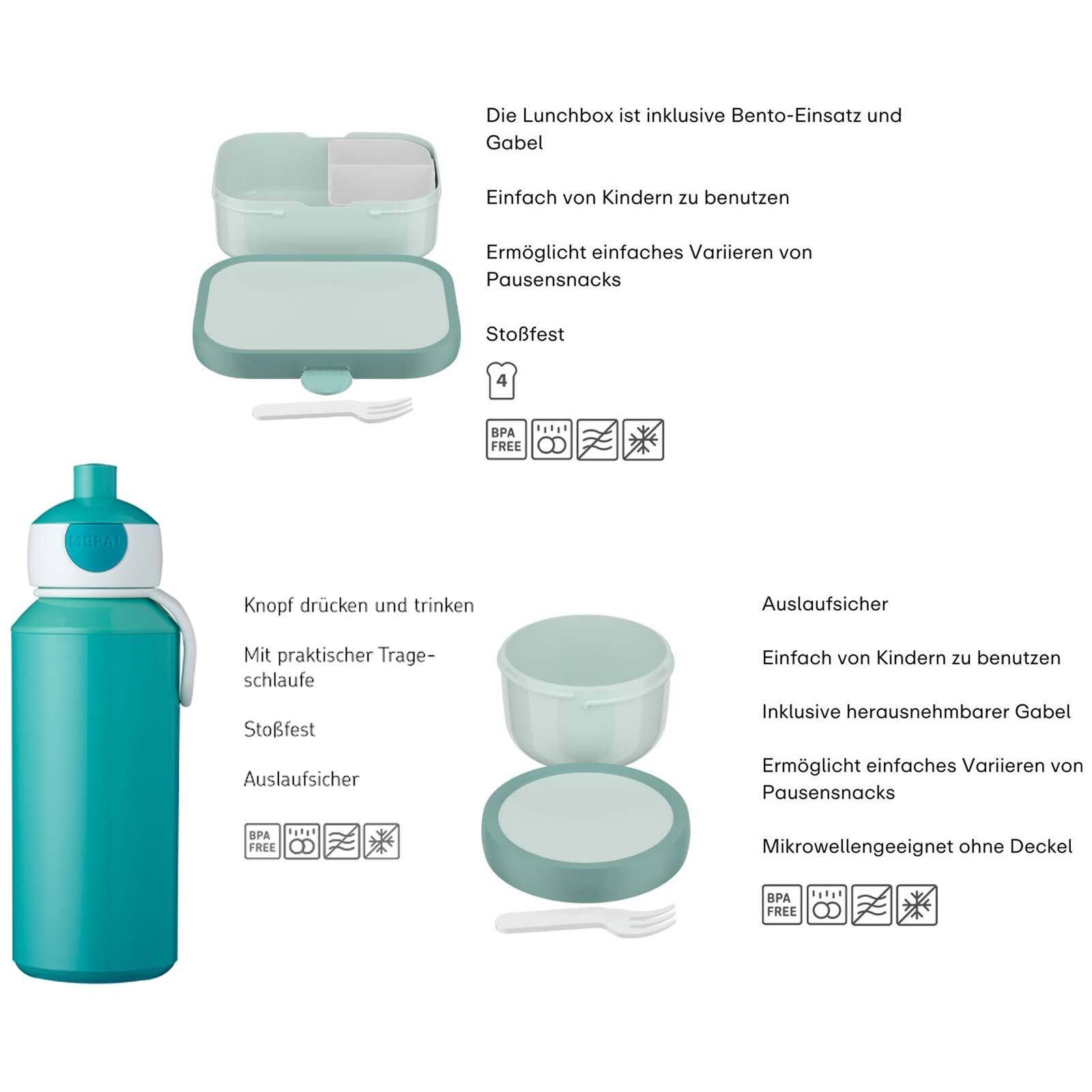 Mepal Lunchbox Campus Lunchset 3er Set, Acrylnitril-Butadien-Styrol (ABS), (3-tlg)