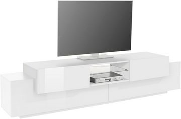 möbelando TV-Board Coro (BxHxT: 220x51x45 cm), in weiß mit 2 Türen und einem Einlegeboden