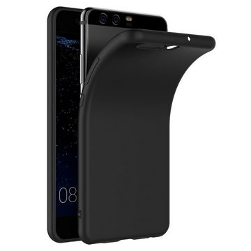 CoolGadget Handyhülle Black Series Handy Hülle für Huawei P10 5,1 Zoll, Edle Silikon Schlicht Robust Schutzhülle für Huawei P10 Hülle
