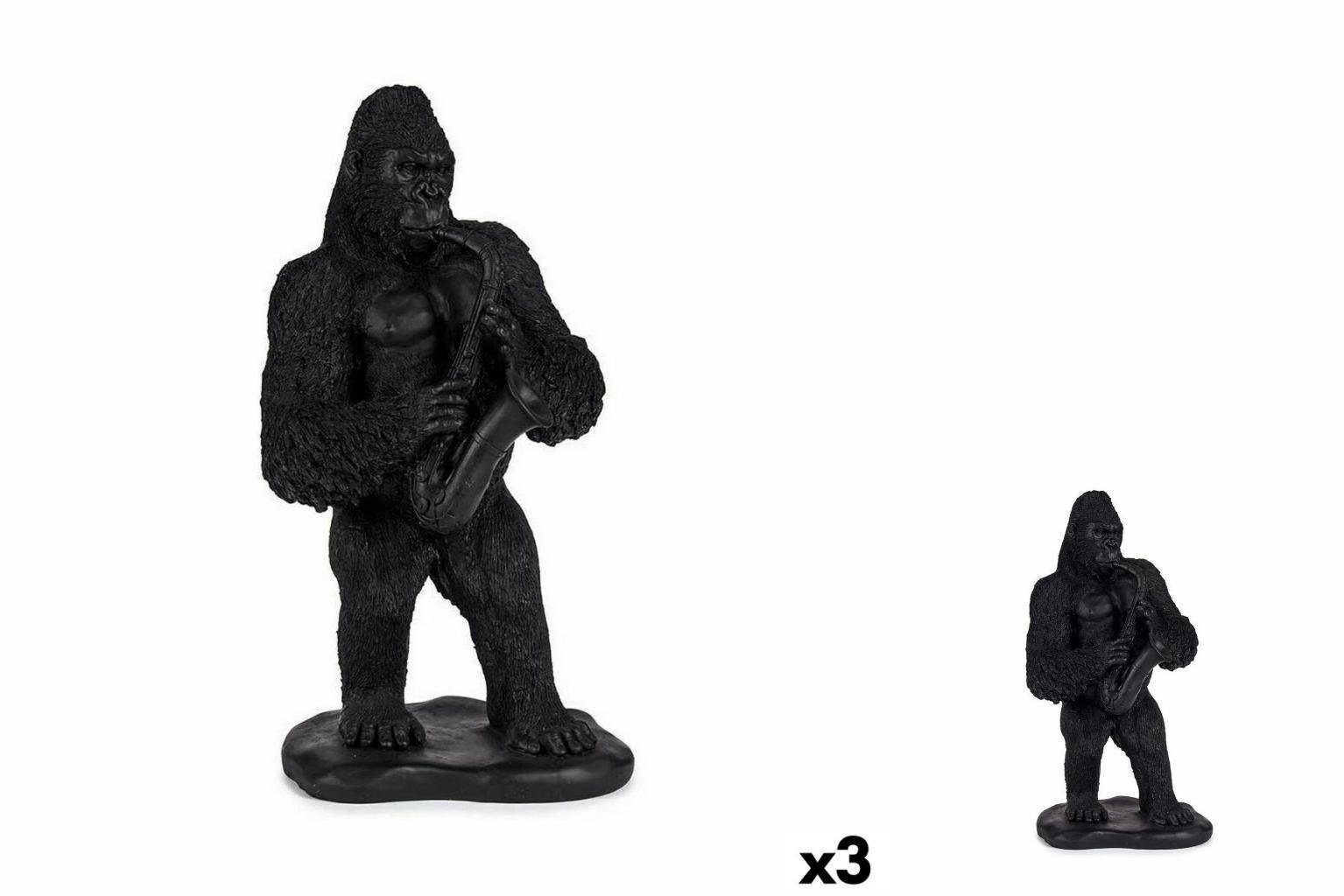Stück Gift Decor 3 Deko-Figur Gorilla x 38,8 Schwarz cm Saxofon x Dekoobjekt 22 15